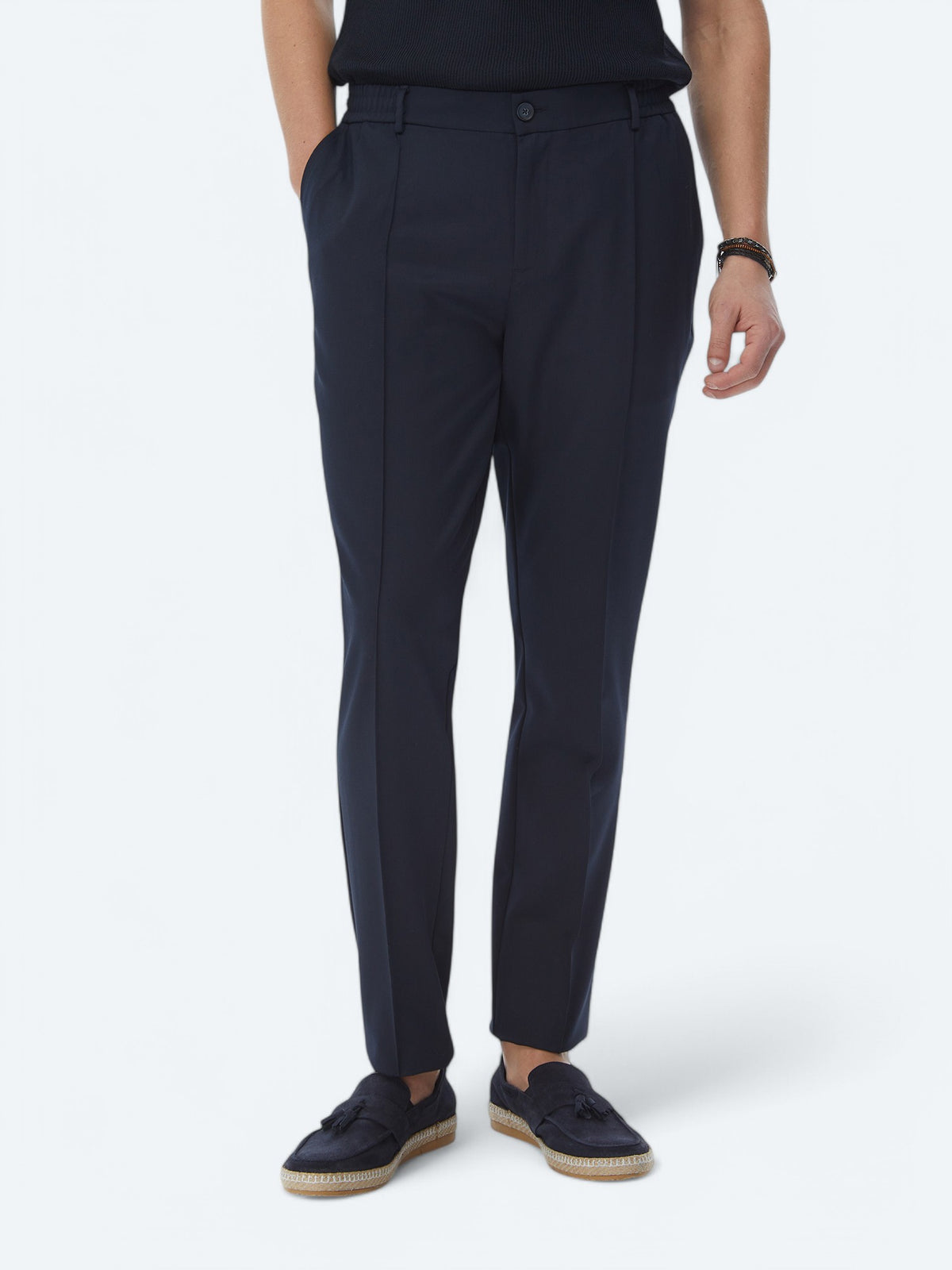 Lacivert Dokuma Jogging Fit Casual Pantolon