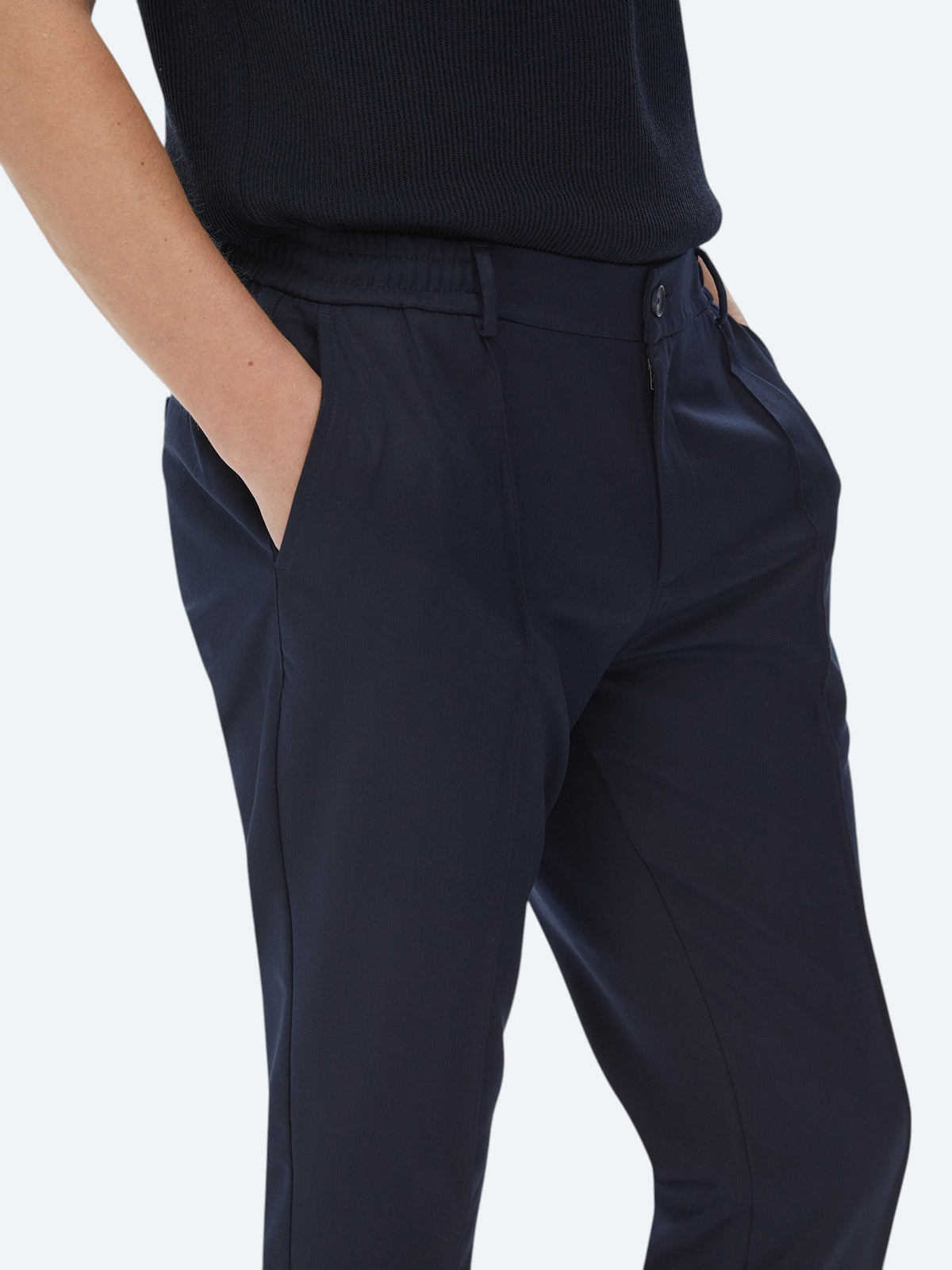 Lacivert Dokuma Jogging Fit Casual Pantolon