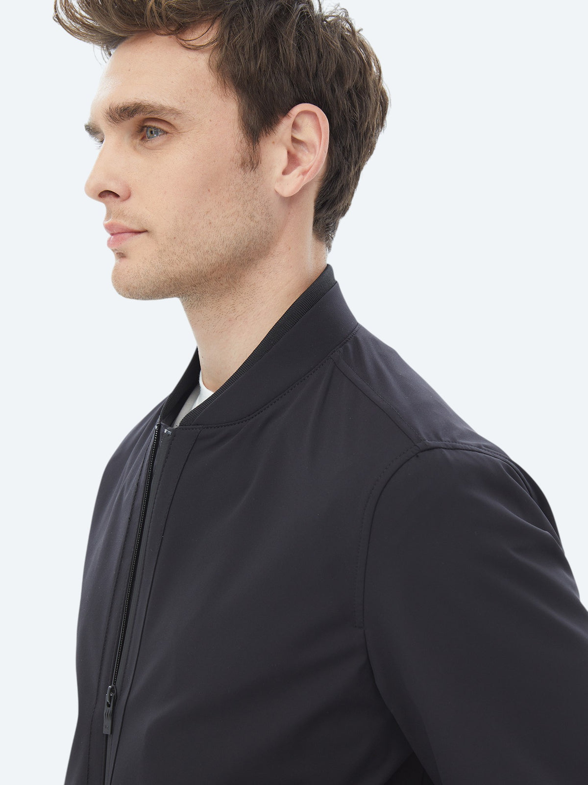 Siyah Regular Fit Casual Dokuma Mont