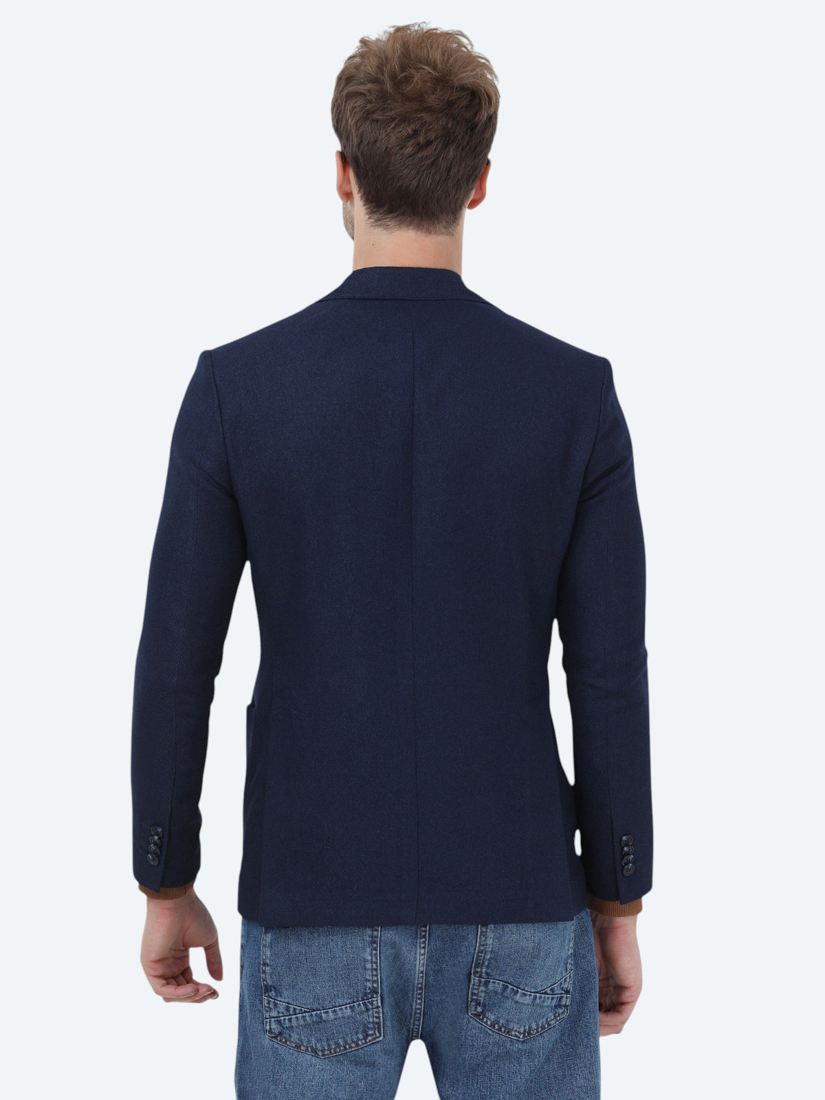 İndigo Düz Comfort Fit Ceket