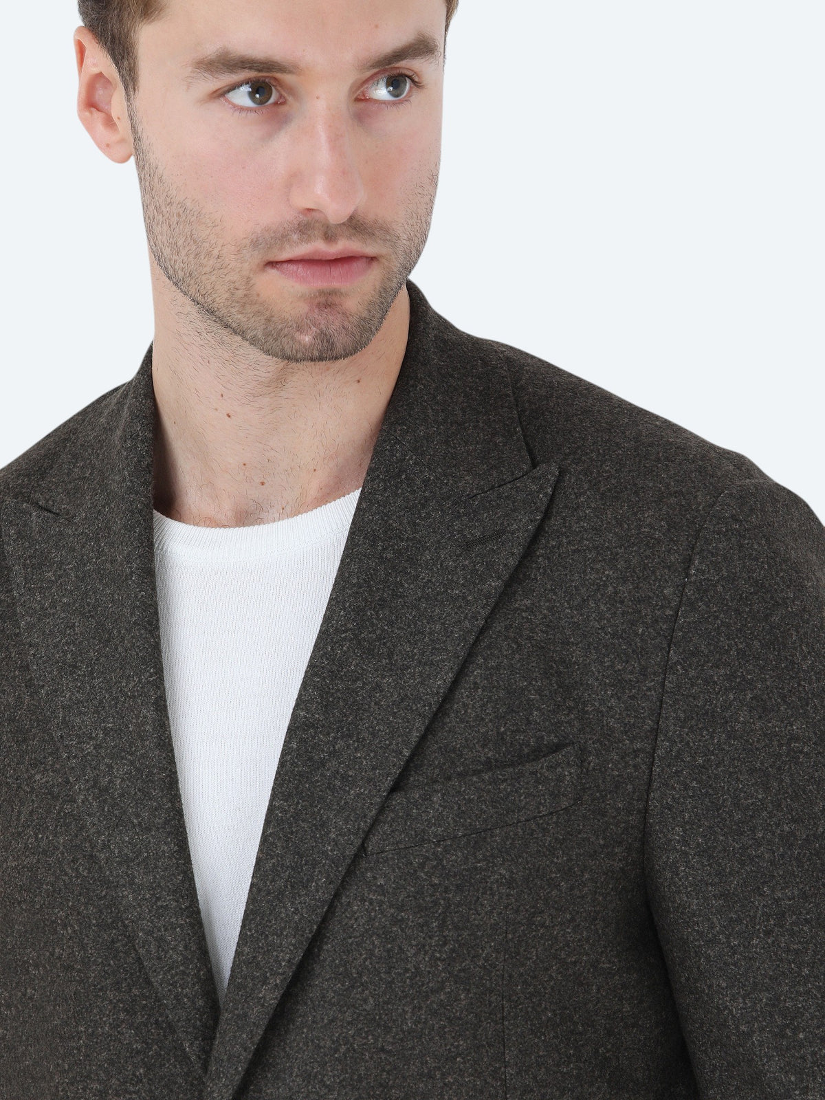 Haki Baskılı Modern Fit Örme Ceket