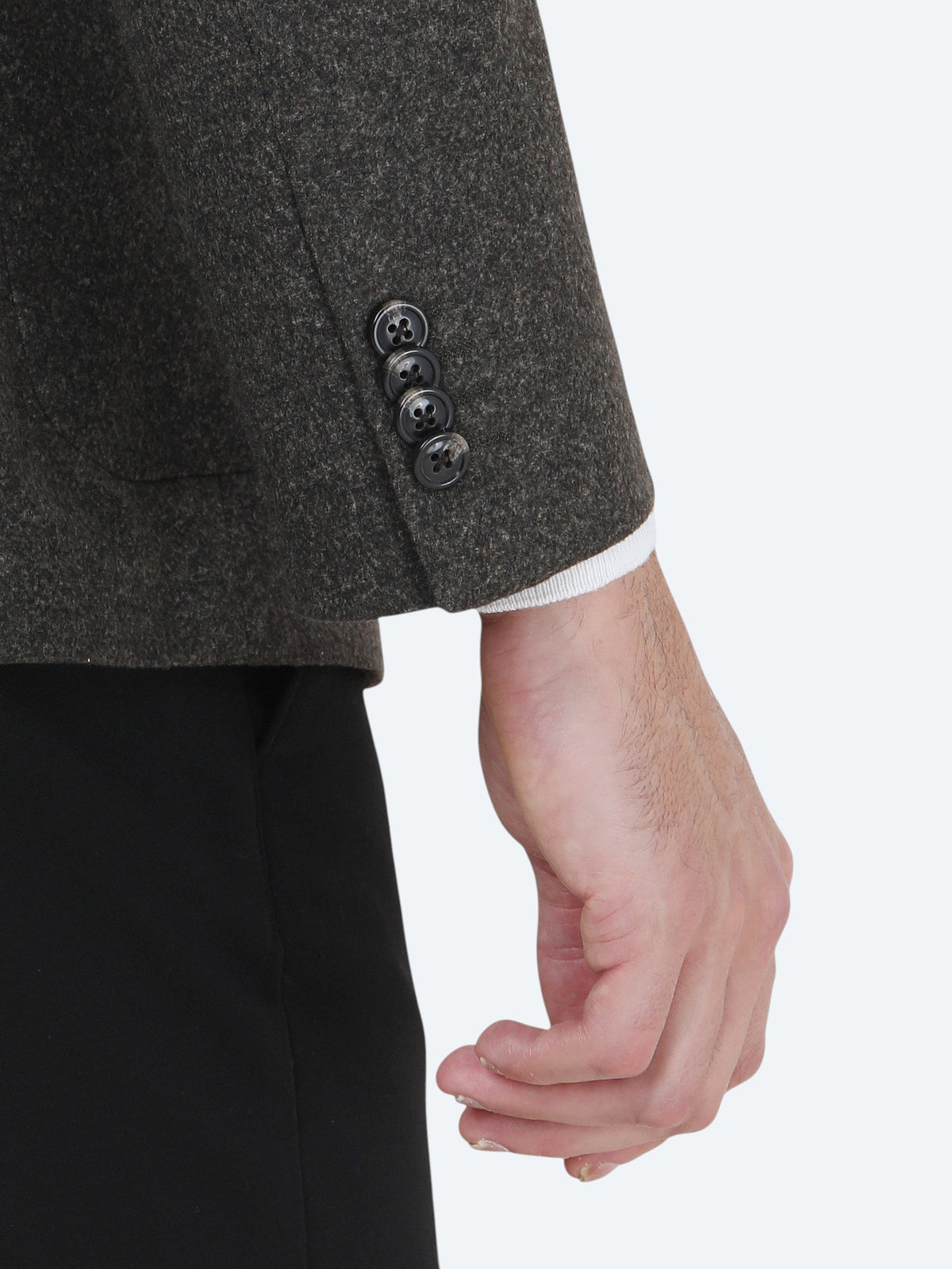 Haki Baskılı Modern Fit Örme Ceket
