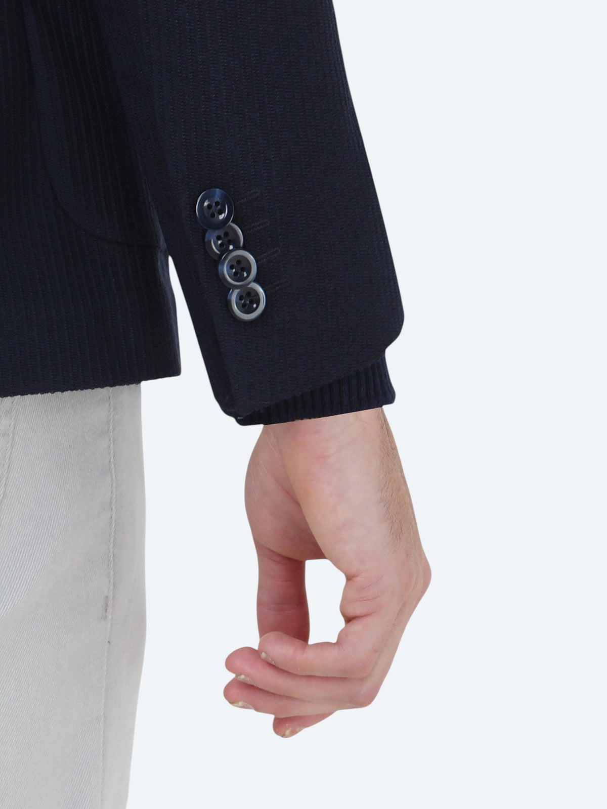 Lacivert Çizgili Modern Fit Ceket
