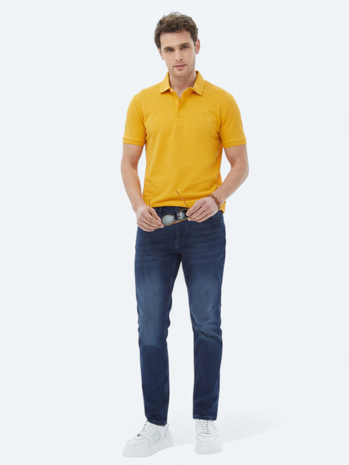 Safran Polo Yaka %100 Pamuk T-Shirt