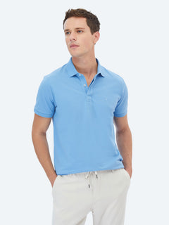 Koyu Mavi Polo Yaka %100 Pamuk T-Shirt