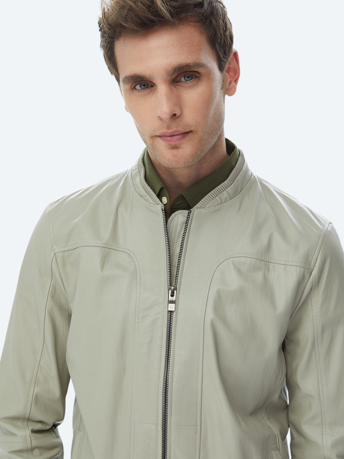 Taş Regular Fit Smart Casual Koyun Derisi Deri Mont
