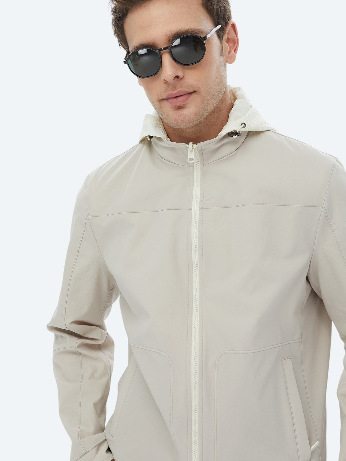 Taş Regular Fit Dik Yaka Casual Dokuma Çift Taraflı Mont