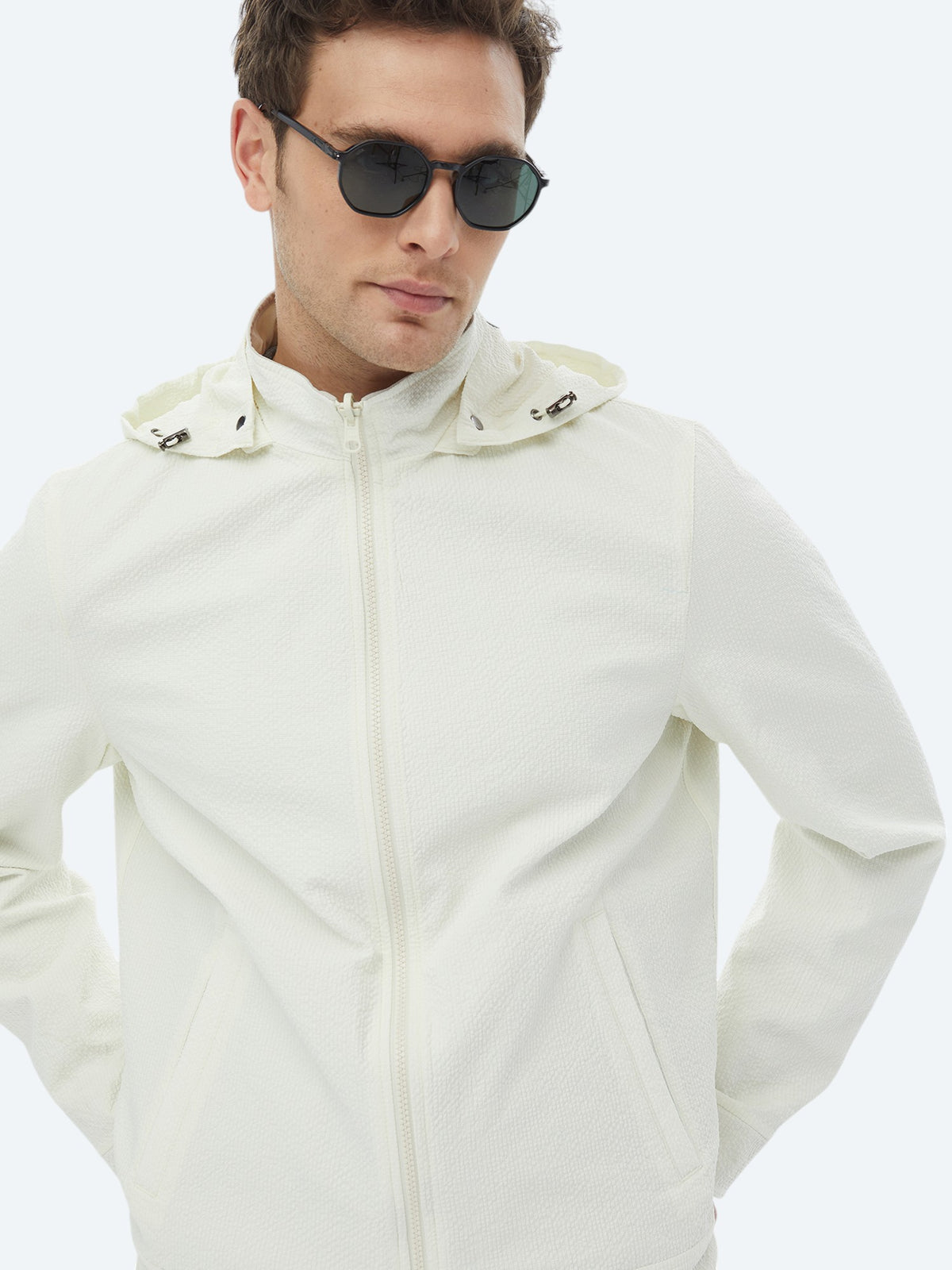 Taş Regular Fit Dik Yaka Casual Dokuma Çift Taraflı Mont
