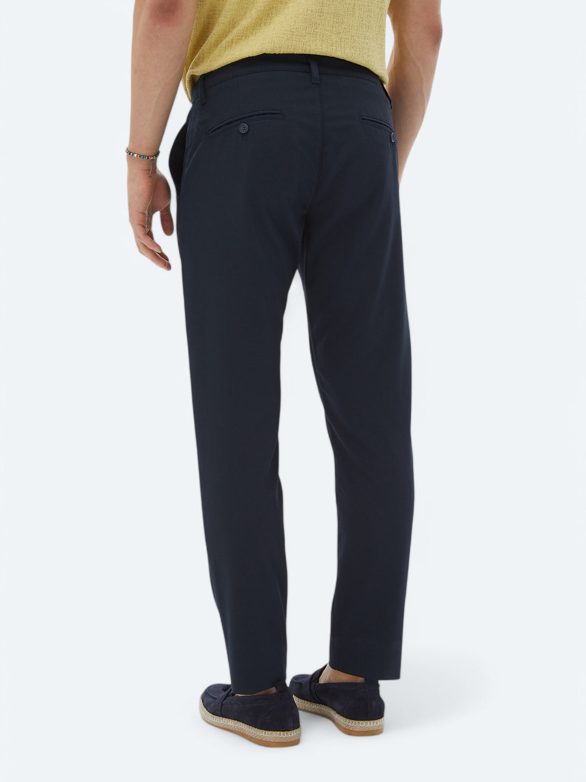 Lacivert Düz Dokuma Slim Fit Casual Pantolon