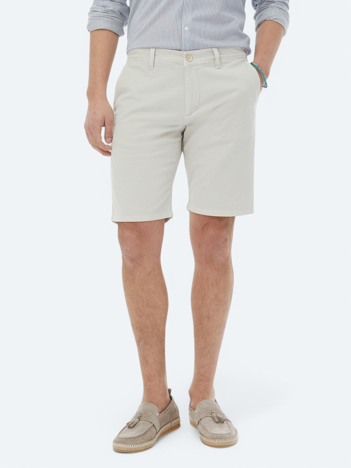 Taş Dokuma Slim Fit Casual Pamuk Karışımlı Bermuda