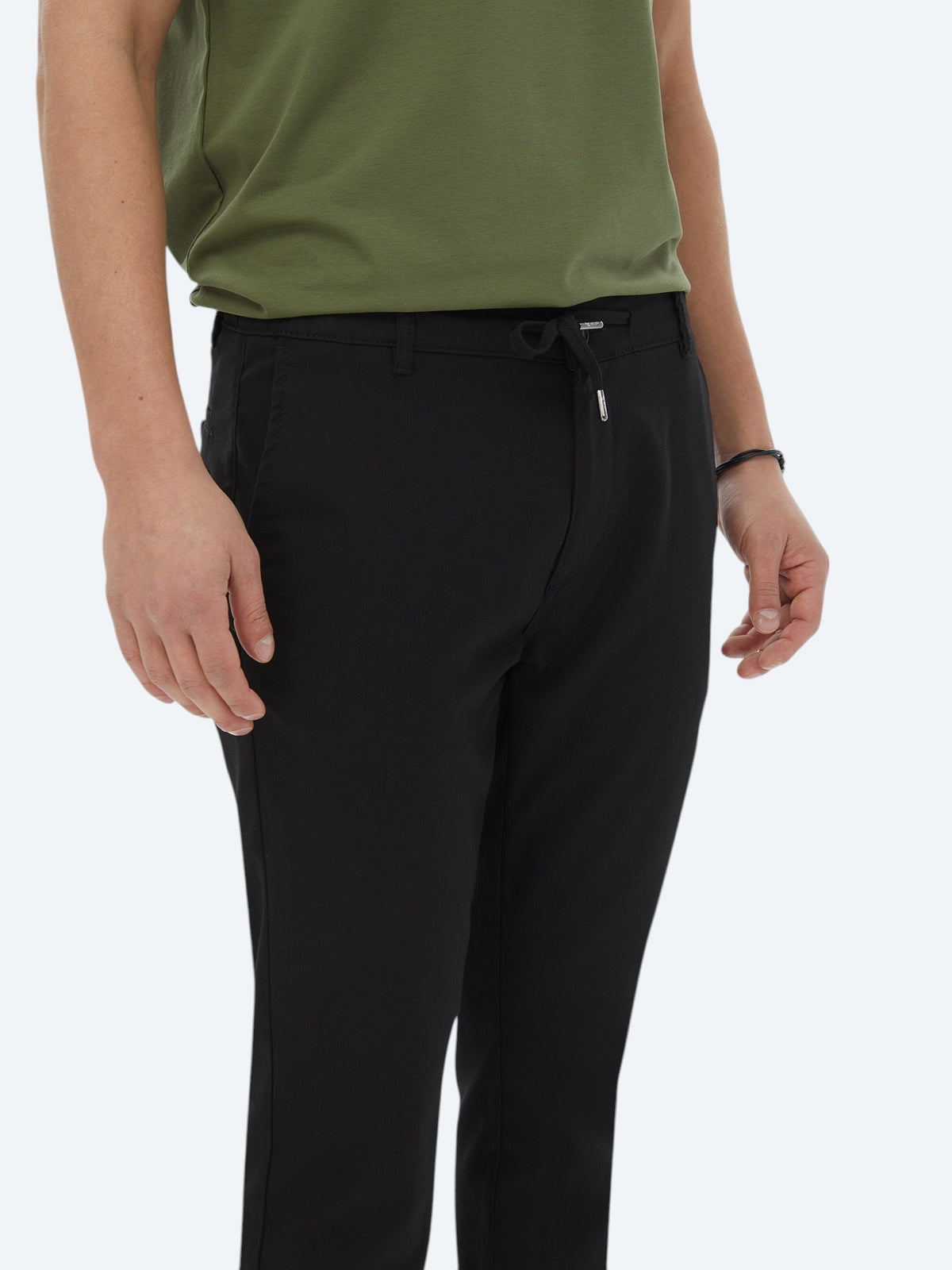 Siyah Dokuma Jogging Fit Casual Pantolon