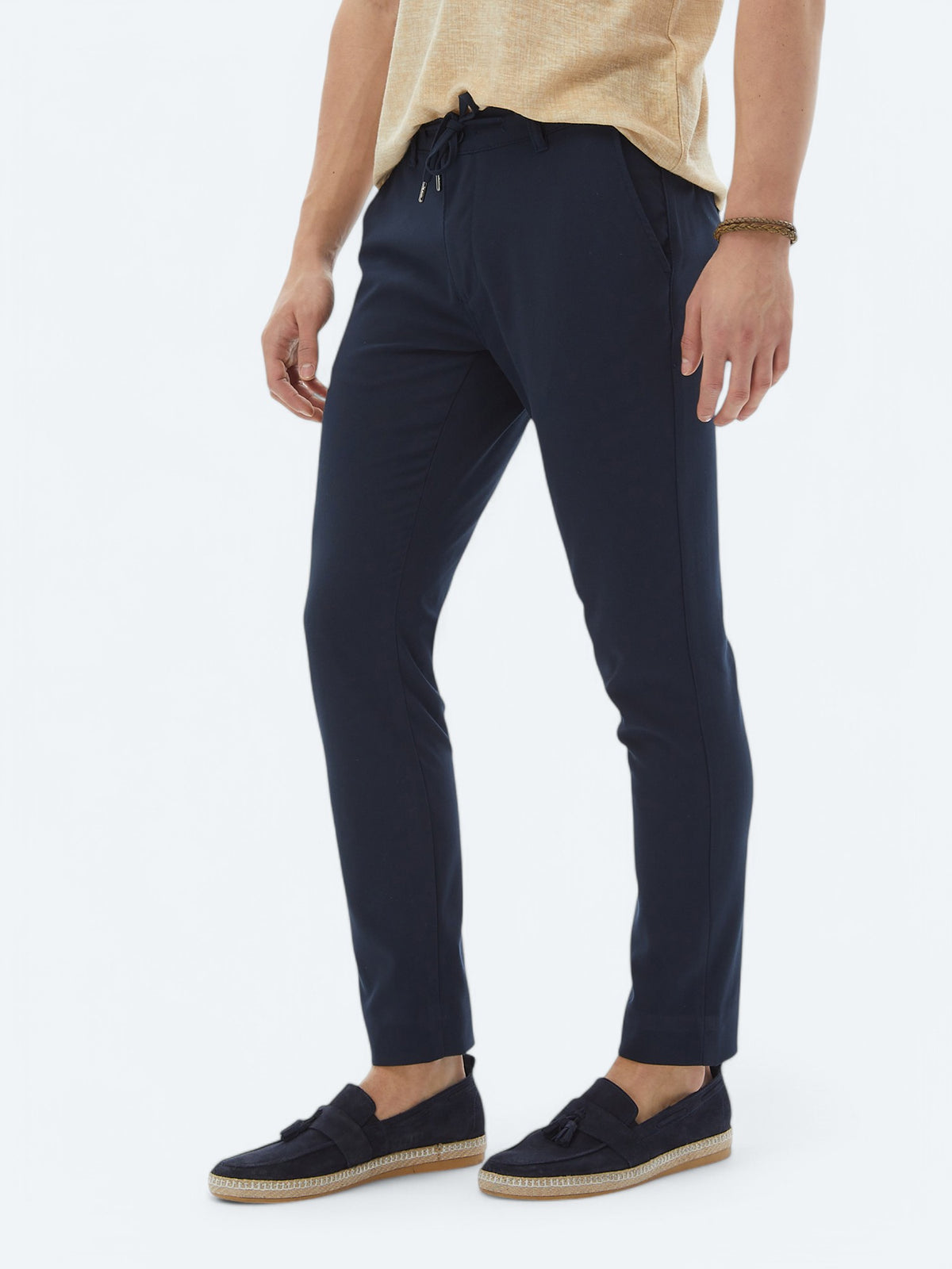 Lacivert Dokuma Jogging Fit Casual Pantolon