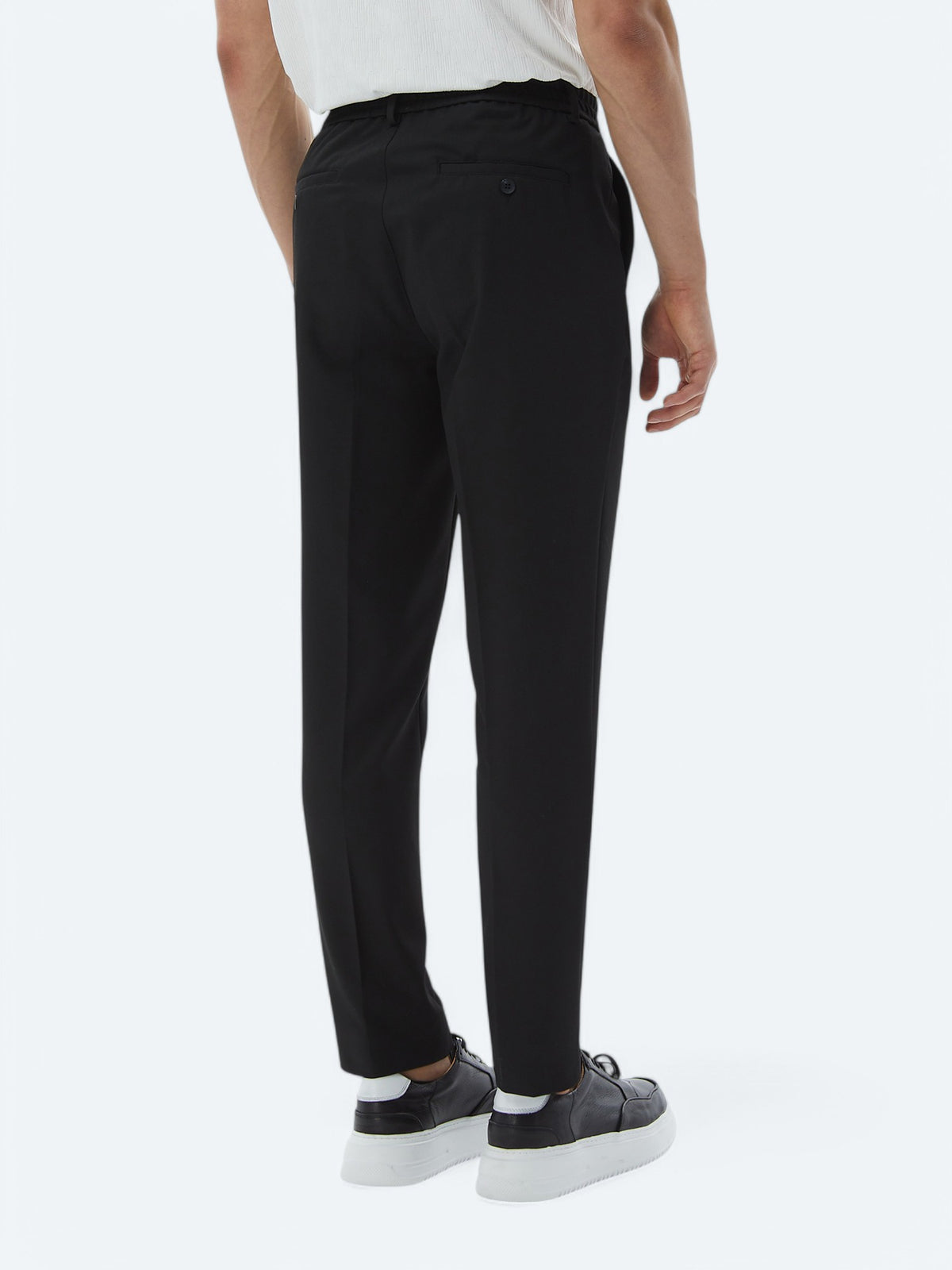Siyah Dokuma Jogging Fit Casual Pantolon