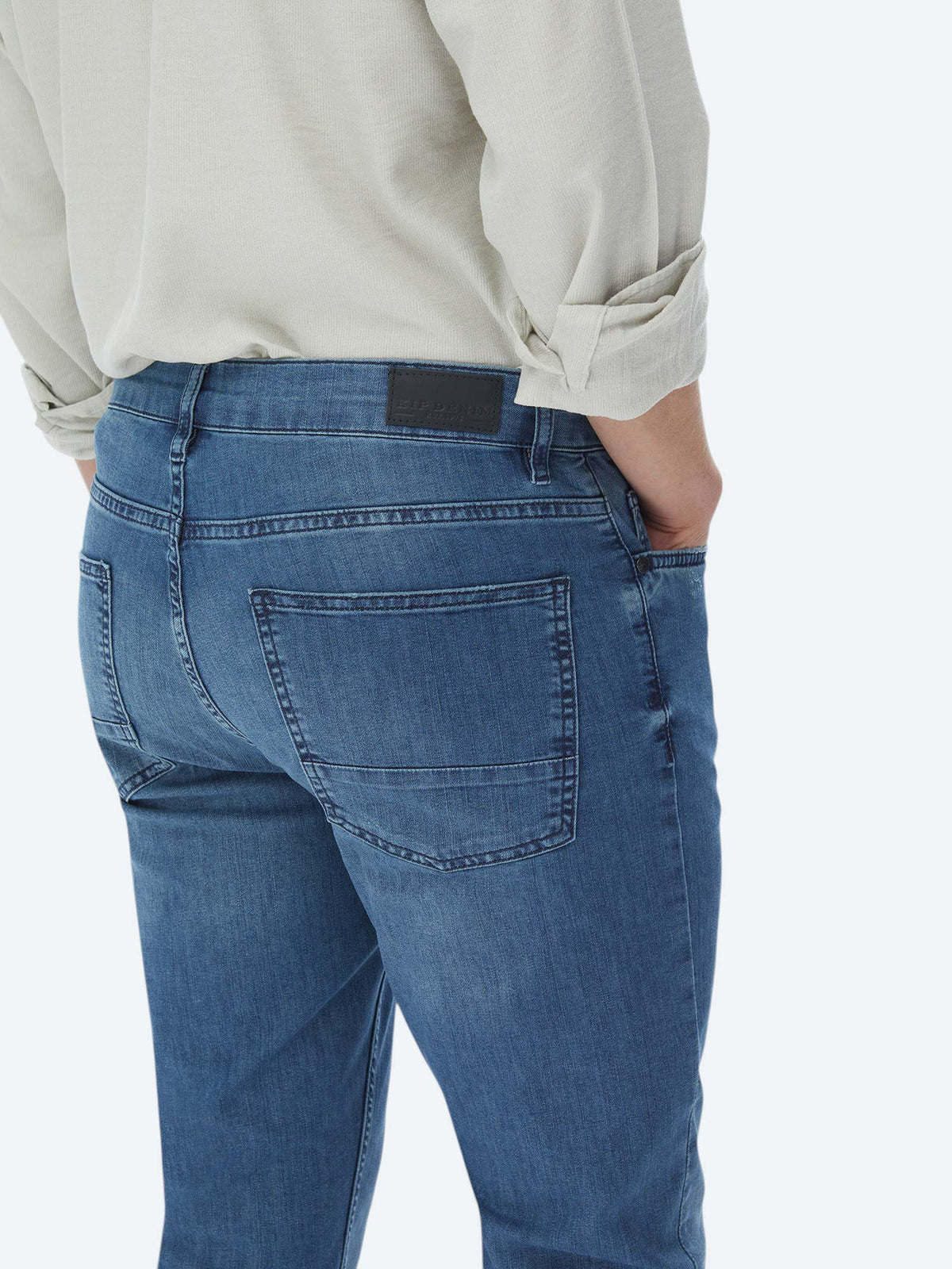 Lacivert Slim Fit Denim Pamuk Karışımlı Pantolon