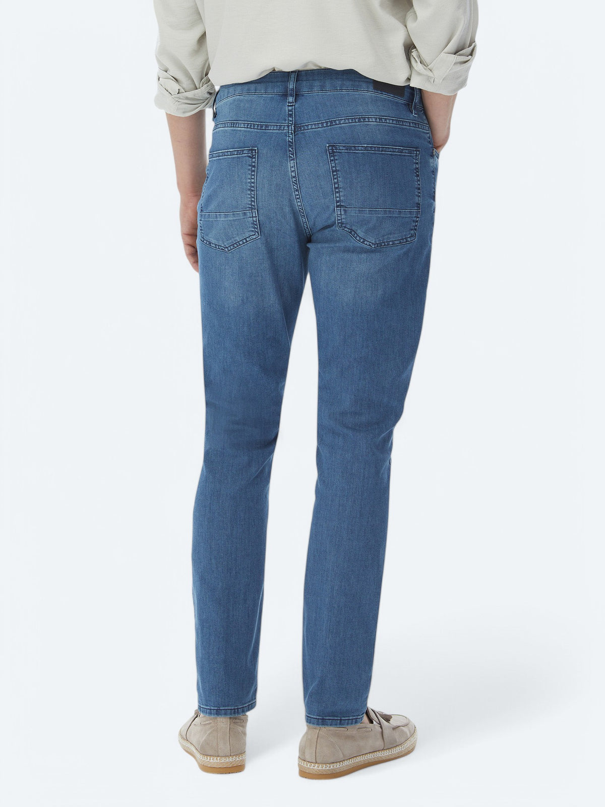 Lacivert Slim Fit Denim Pamuk Karışımlı Pantolon