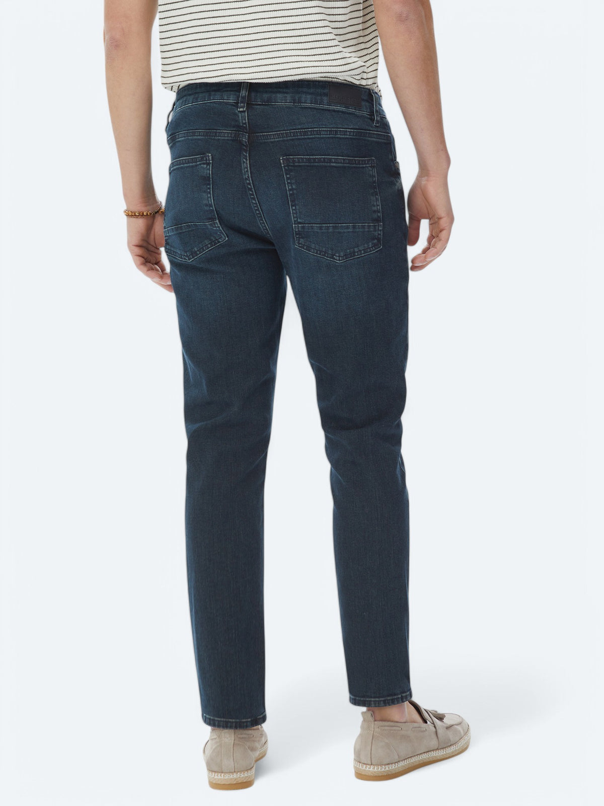 Lacivert Slim Fit Denim Pamuk Karışımlı Pantolon