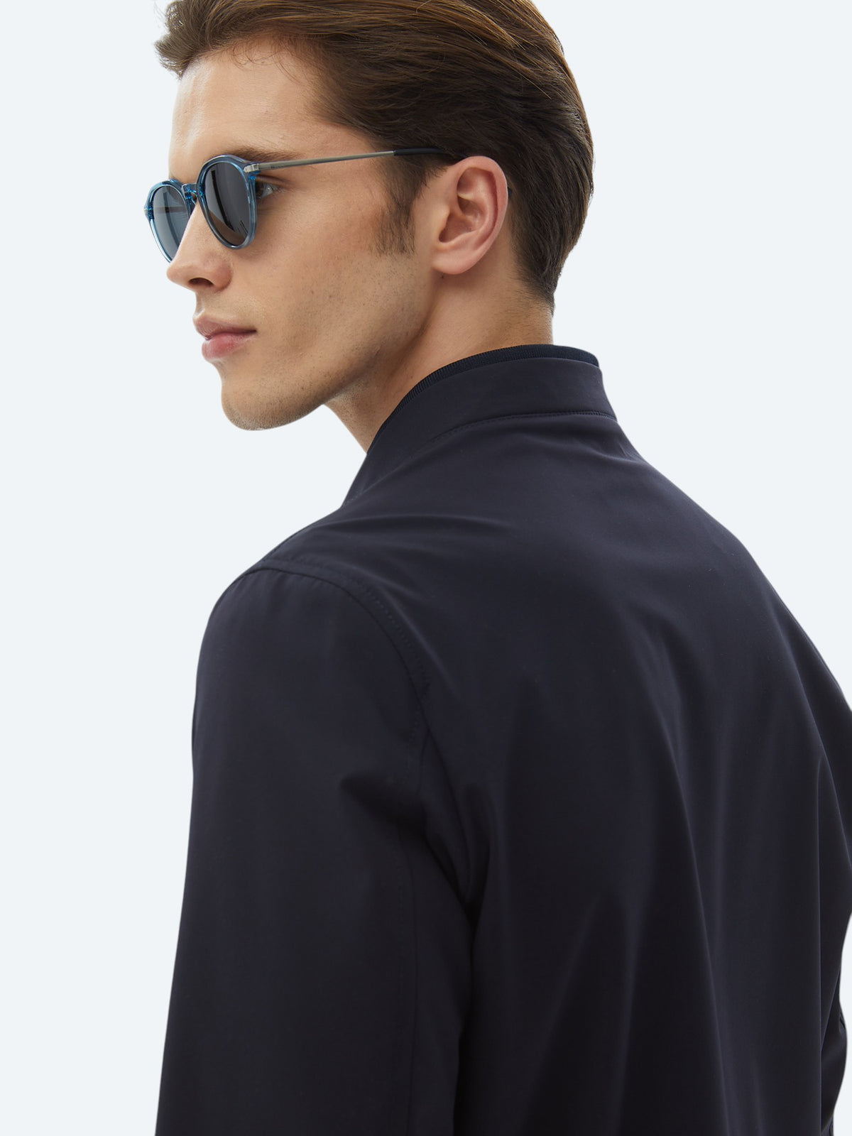 Lacivert Regular Fit Casual Dokuma Mont