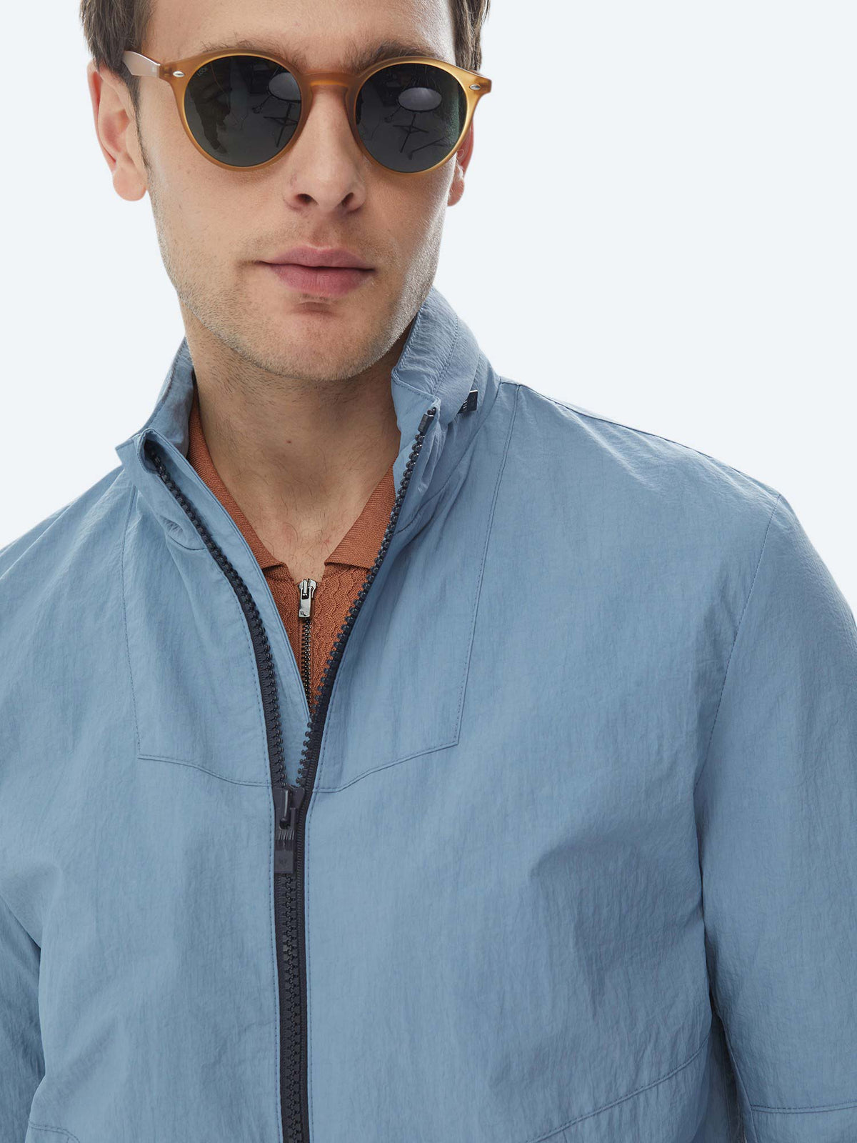 Mavi Regular Fit Gizli Kapüşon Casual Dokuma Mont