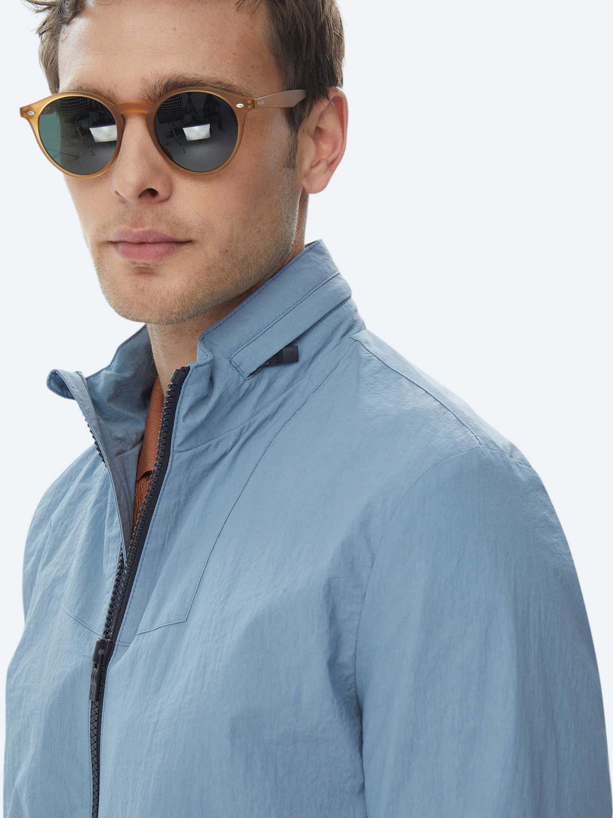 Mavi Regular Fit Gizli Kapüşon Casual Dokuma Mont