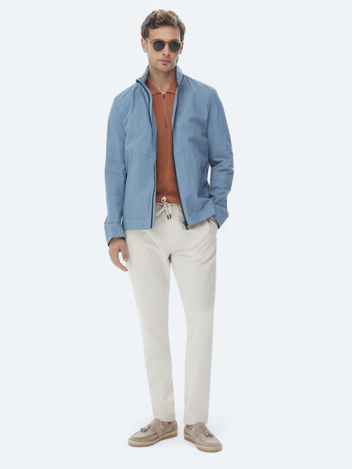 Mavi Regular Fit Gizli Kapüşon Casual Dokuma Mont