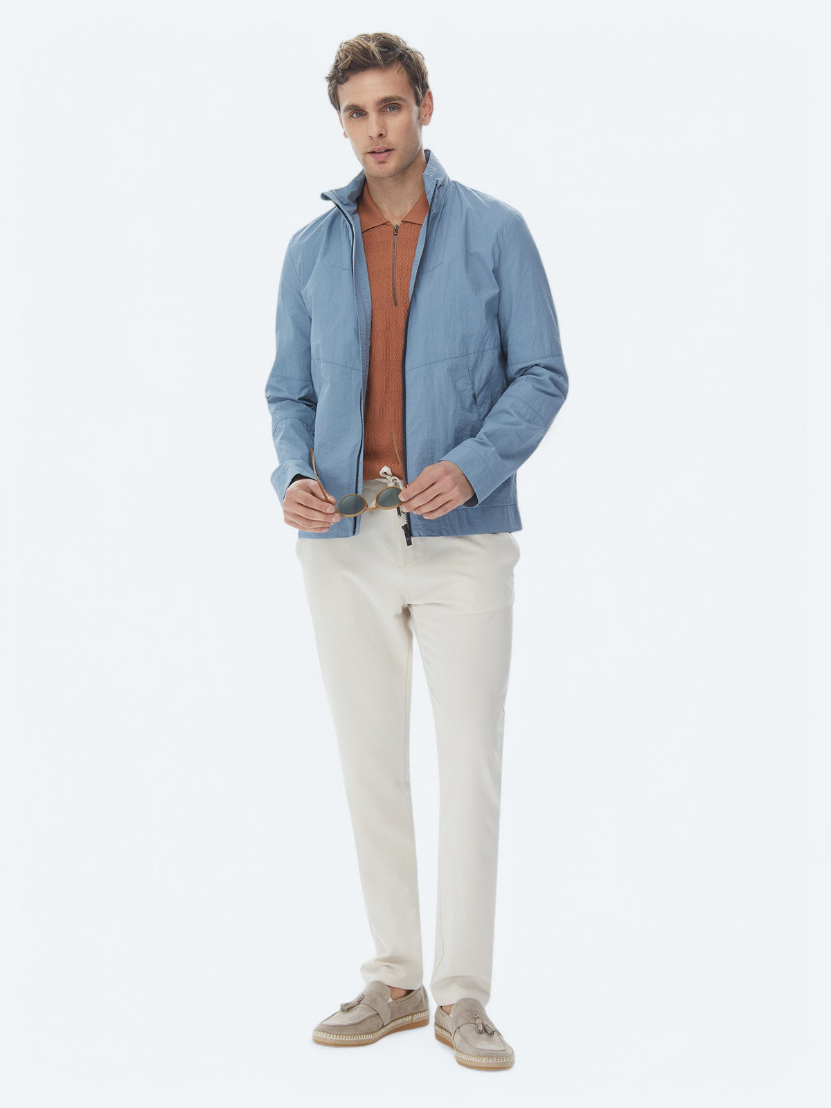 Mavi Regular Fit Gizli Kapüşon Casual Dokuma Mont