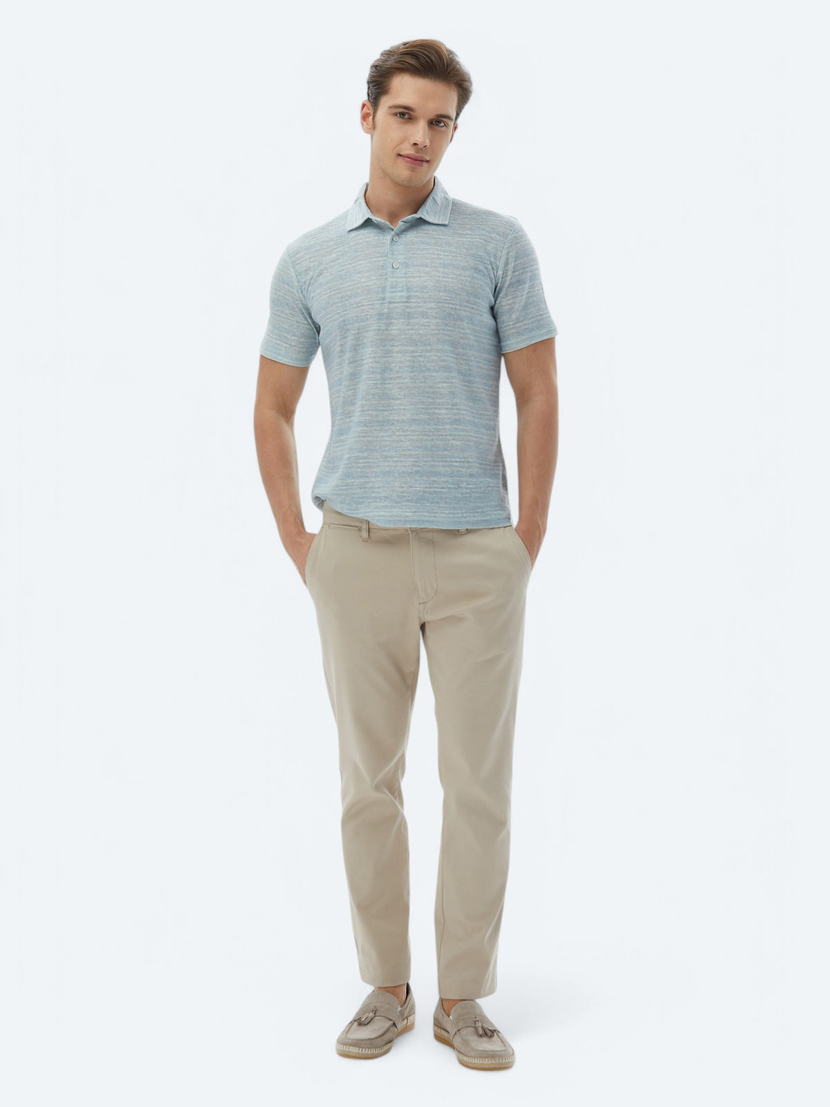 Mint Baskılı Polo Yaka Pamuk Karışımlı T-Shirt
