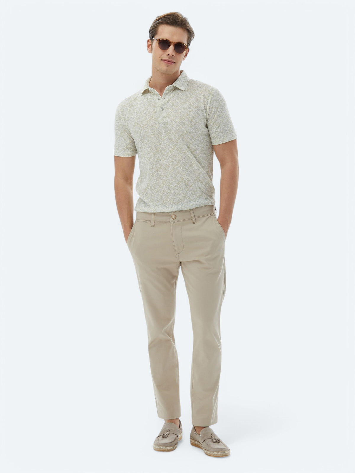 Limon Küfü Baskılı Polo Yaka Pamuk Karışımlı T-Shirt