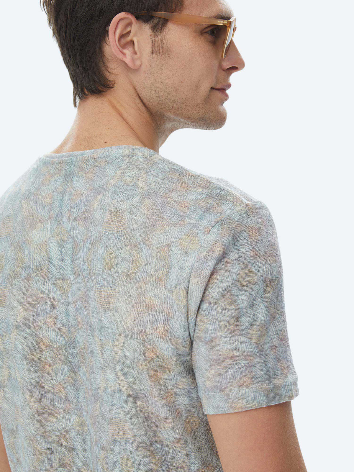 Vizon Baskılı Bisiklet Yaka Pamuk Karışımlı T-Shirt