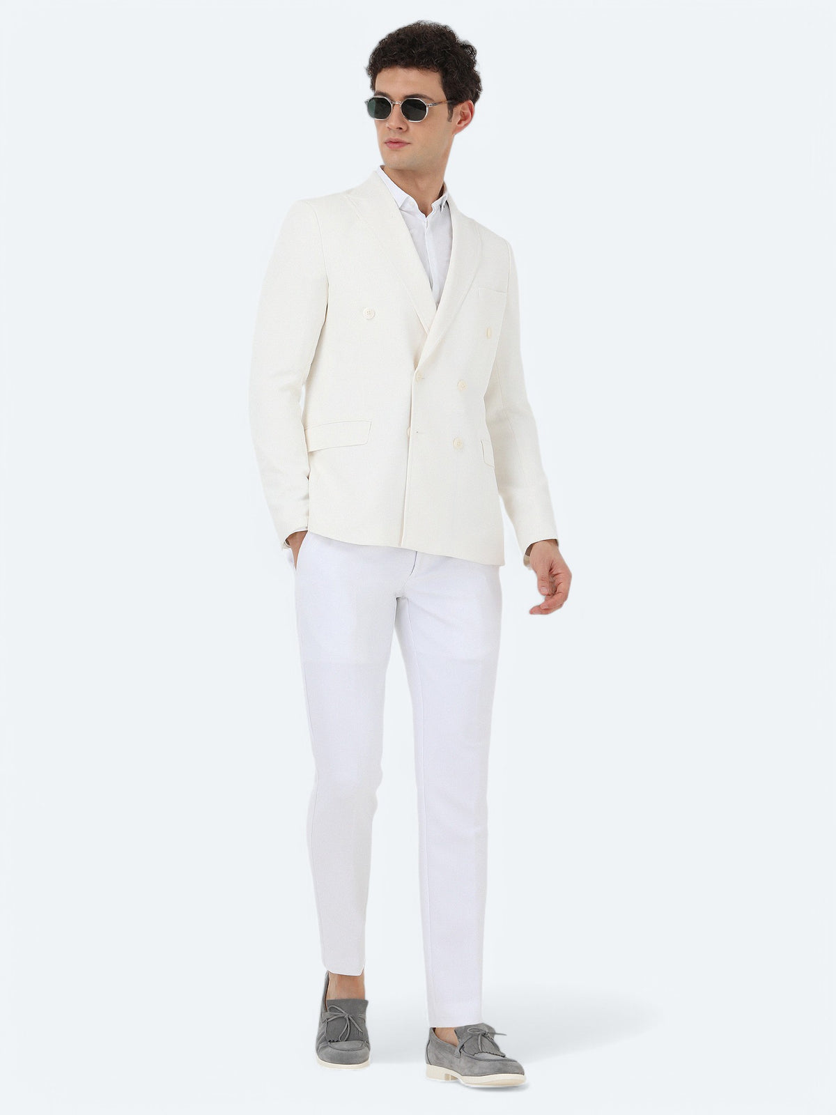 Beyaz Düz Slim Fit Uzun Dokuma Klasik %100 Pamuk Gömlek
