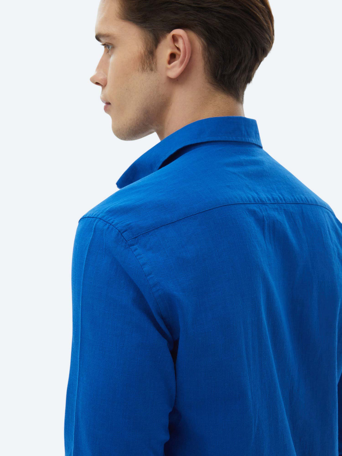 Saks Düz Regular Fit Uzun Dokuma Casual %100 Pamuk Gömlek