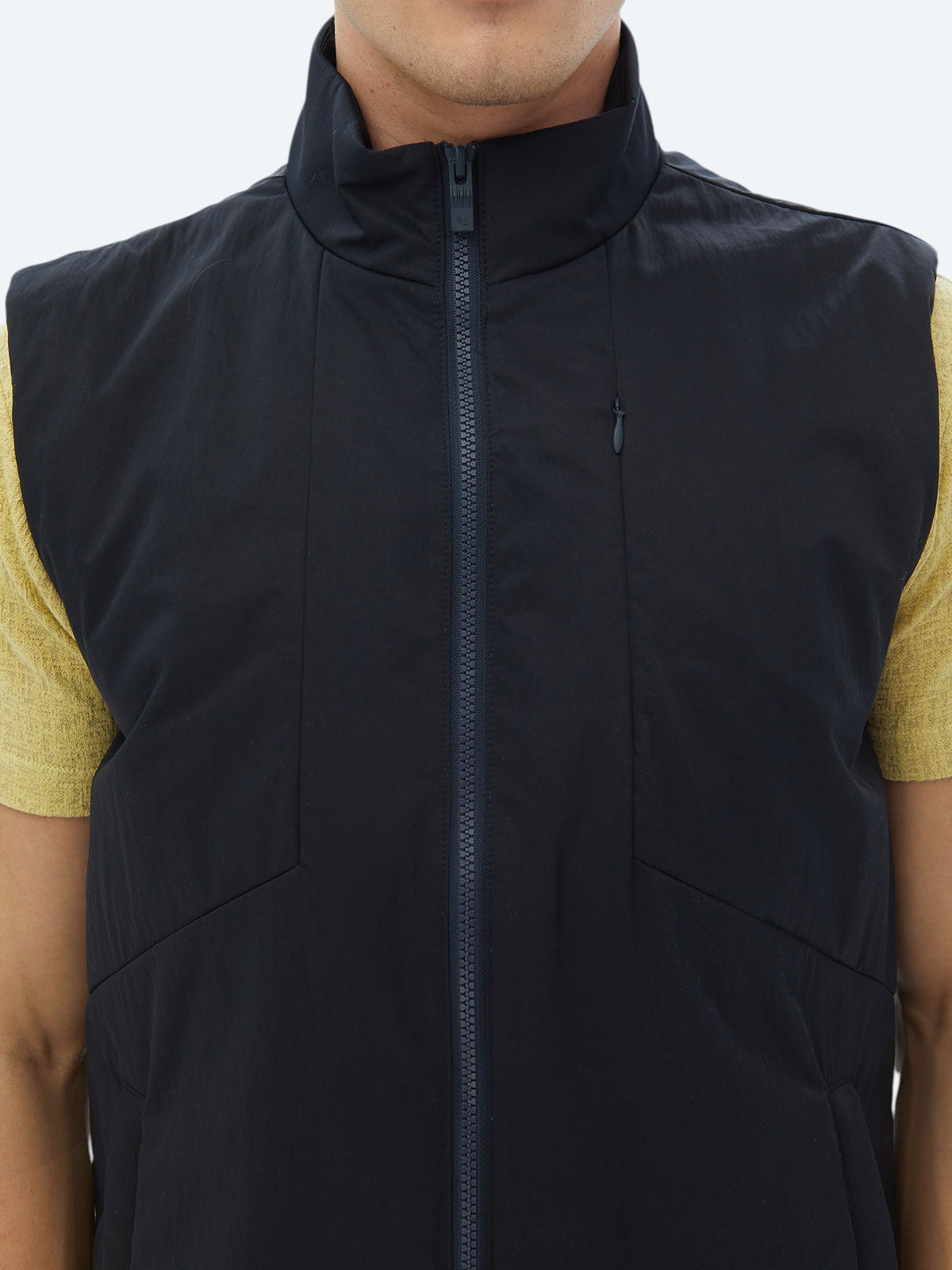 Lacivert Regular Fit Dik Yaka Casual Dokuma Spor Yelek