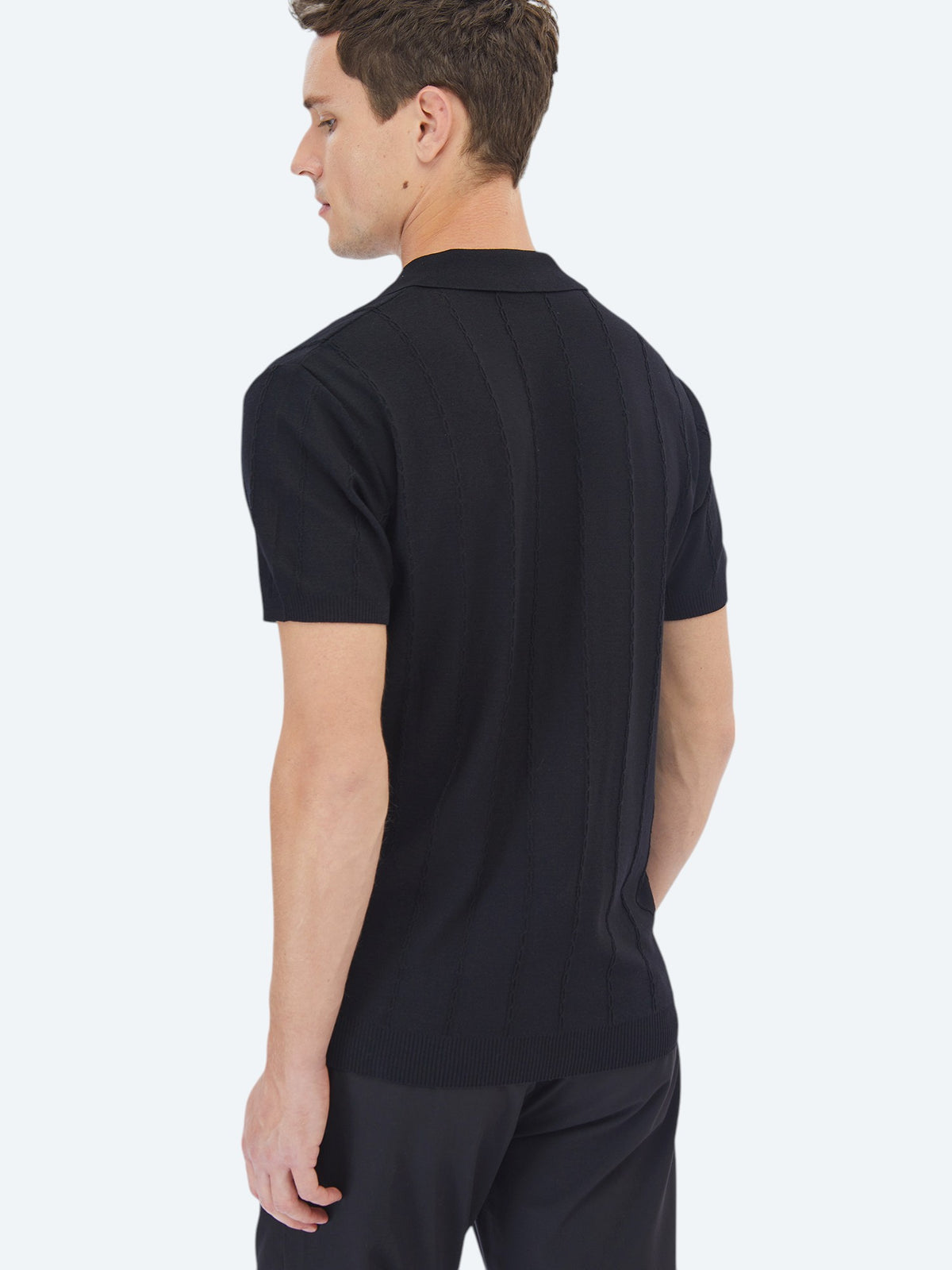 Siyah Regular Fit Kısa Casual Gömlek