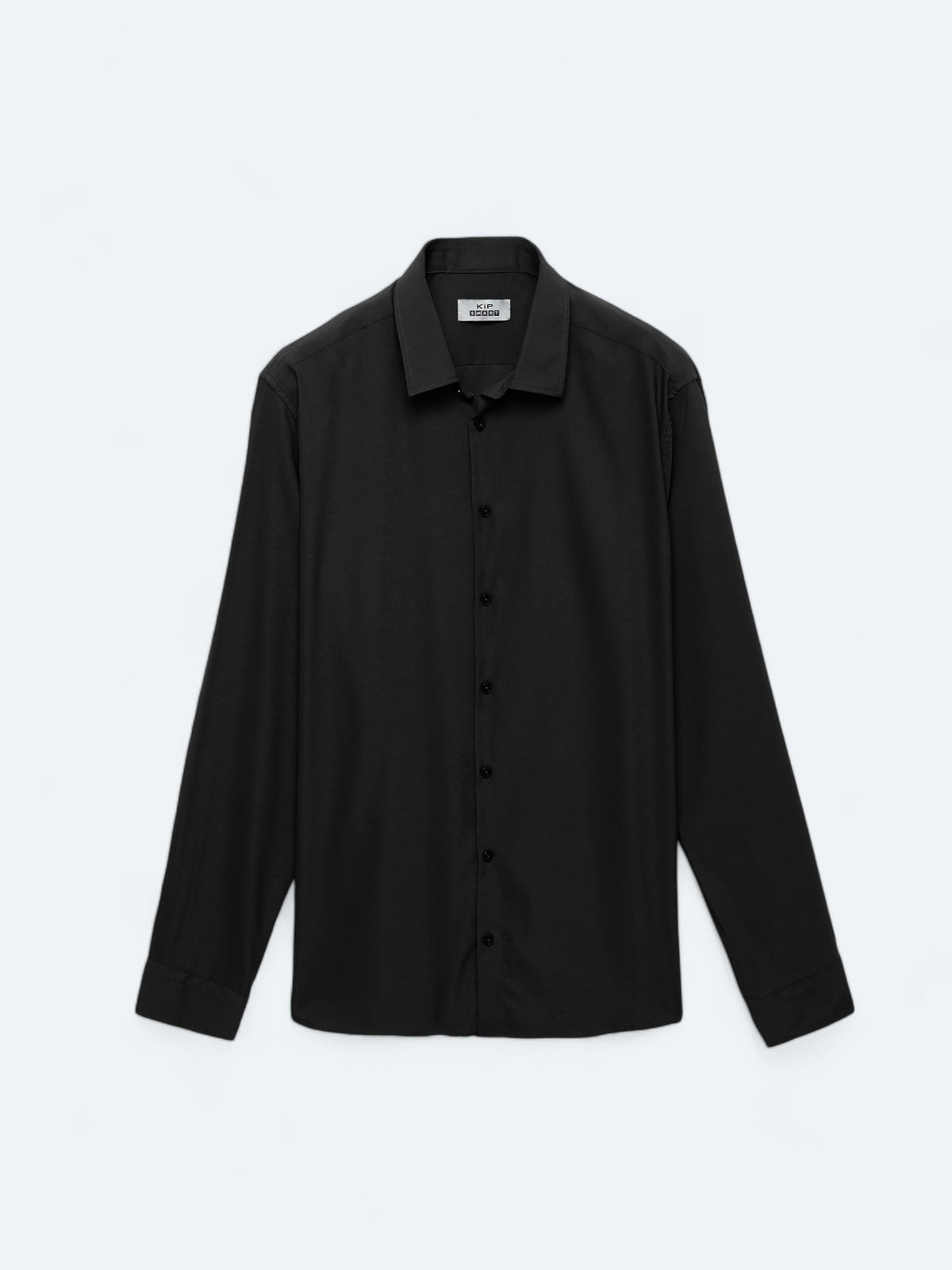 Siyah Düz Regular Fit Uzun Dokuma Casual Gömlek