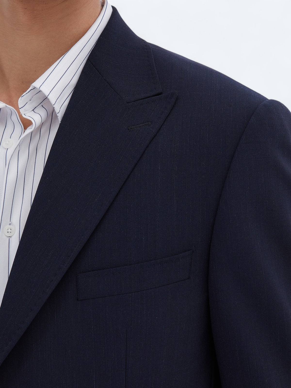 Lacivert Mikro Modern Fit Çevre Dostu Yün Karışımlı Takım Elbise