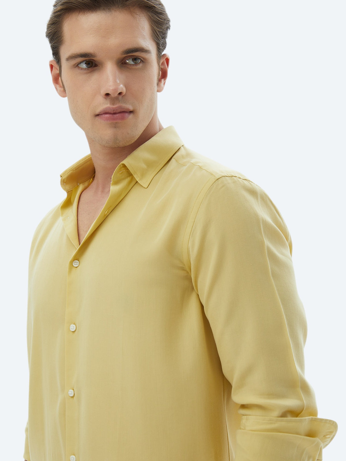 Limon Küfü Regular Fit Uzun Dokuma Casual Gömlek