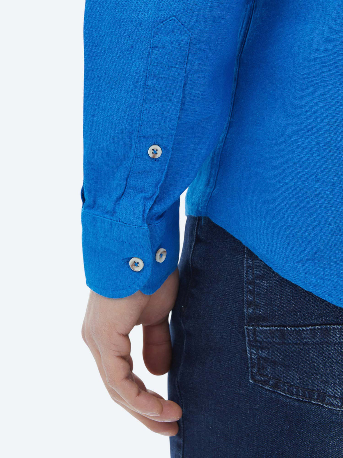 Saks Düz Regular Fit Uzun Dokuma Casual Pamuk Karışımlı Gömlek