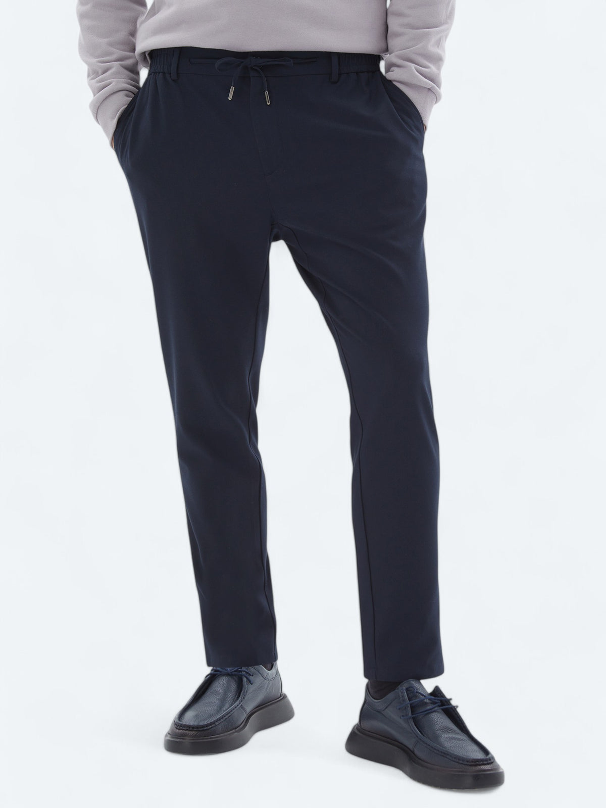 Lacivert Dokuma Jogging Fit Casual Pantolon