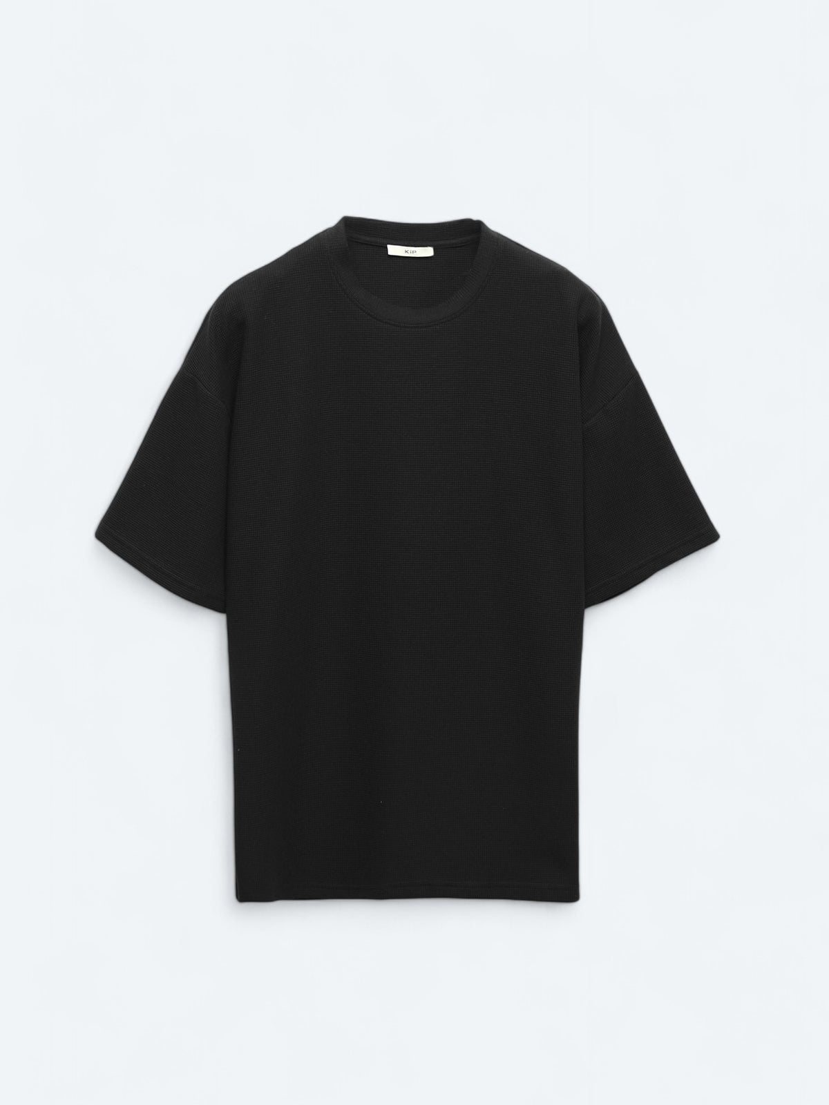Siyah Bisiklet Yaka %100 Pamuk T-Shirt