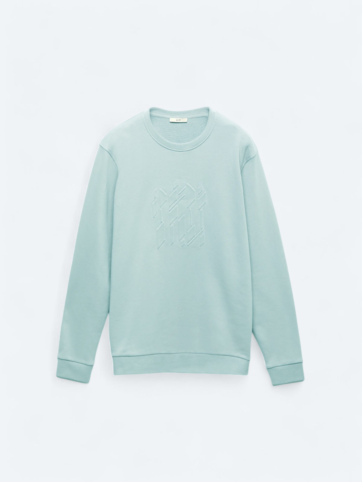 Mint Bisiklet Yaka Baskılı Sweatshırt
