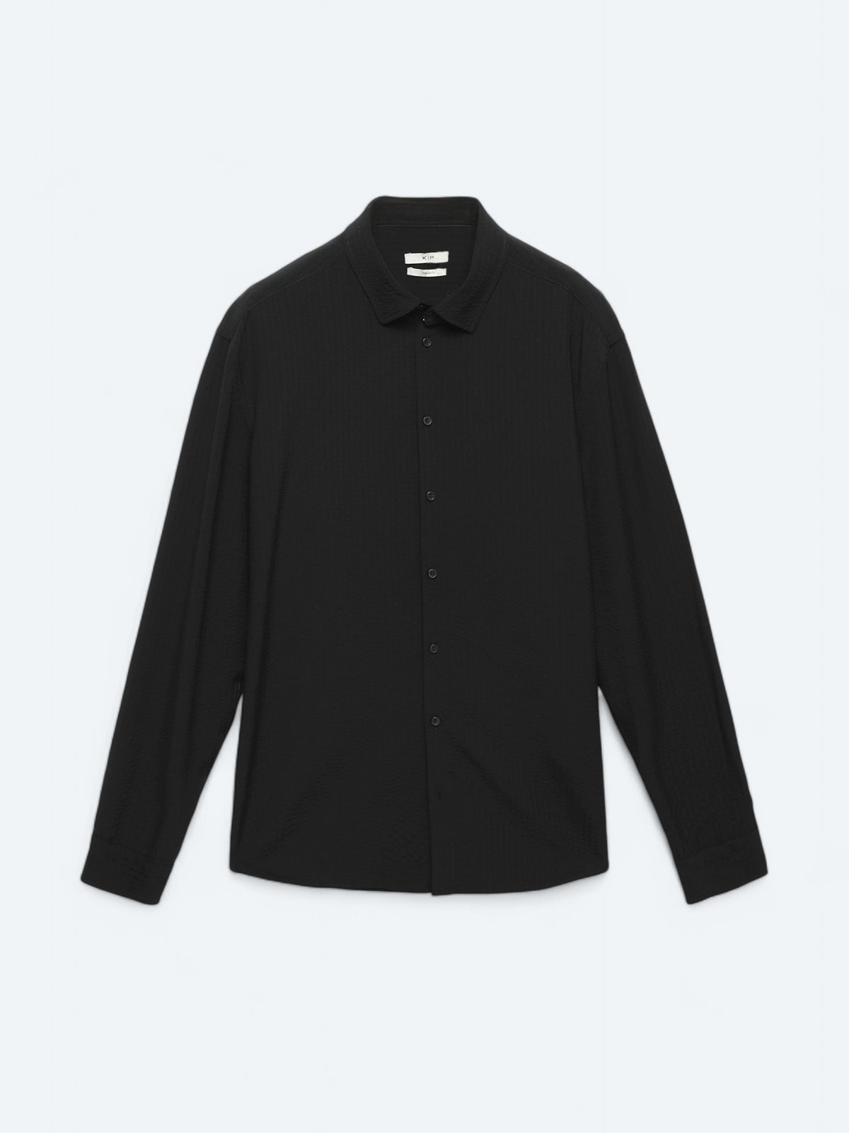 Siyah Regular Fit Uzun Dokuma Casual Gömlek