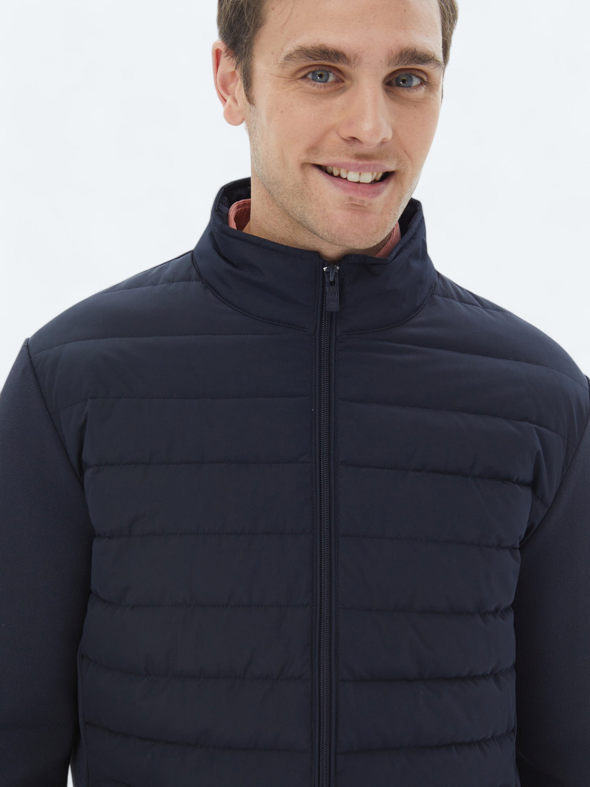 Lacivert Regular Fit Dik Yaka Casual Dokuma Mont