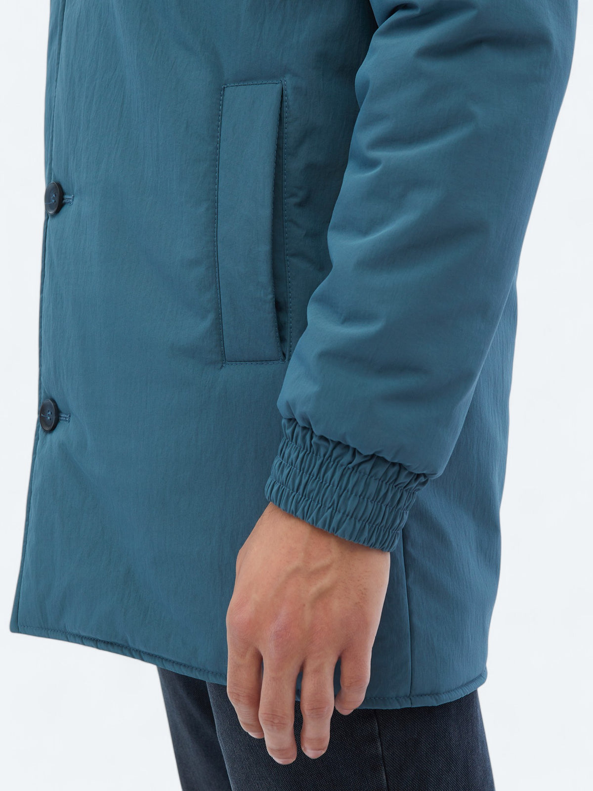 Mint Regular Fit Bebe Yaka Casual Dokuma Pardösü