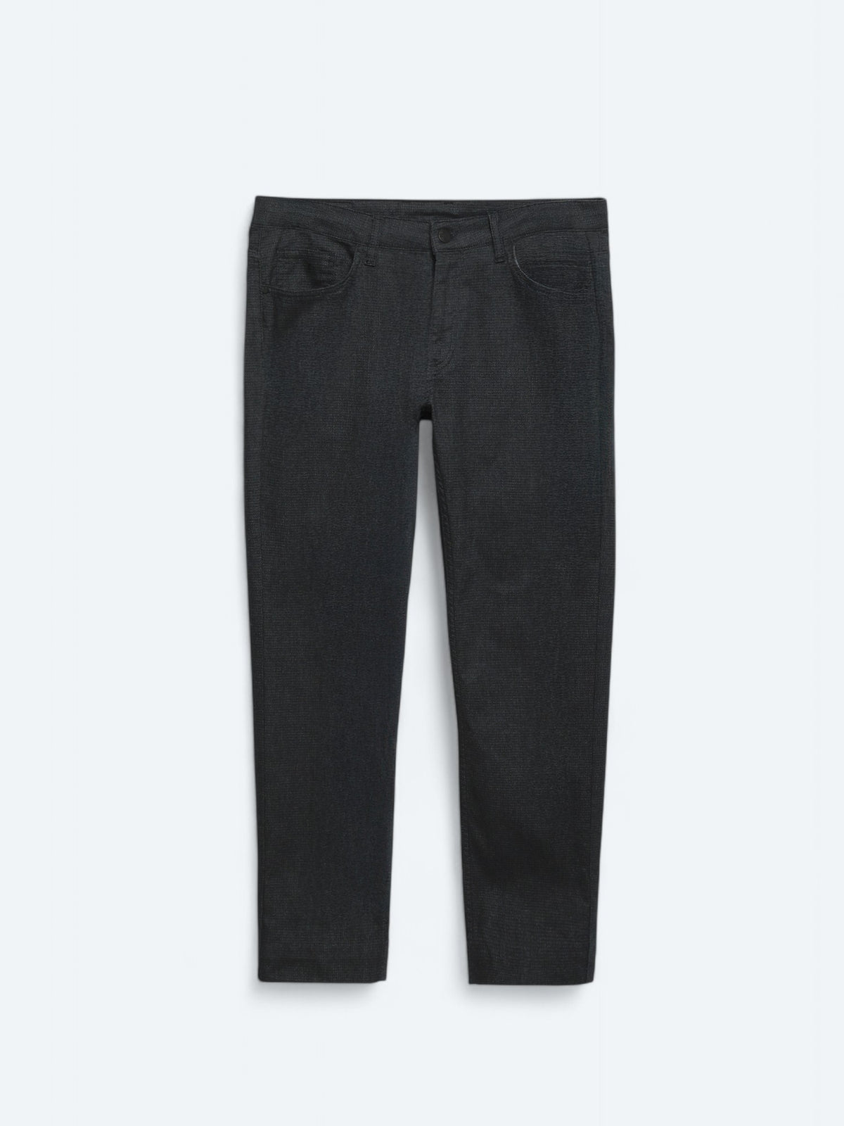 Lacivert Dokuma Slim Fit Casual Pamuk Karışımlı Pantolon