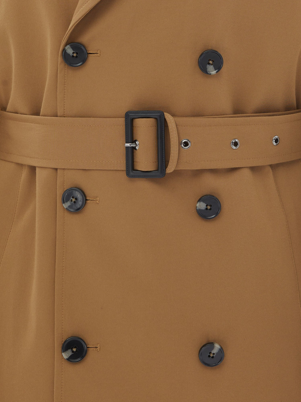 Deve Tüyü Oversize Fit Kruvaze Yaka Casual Dokuma Pardösü