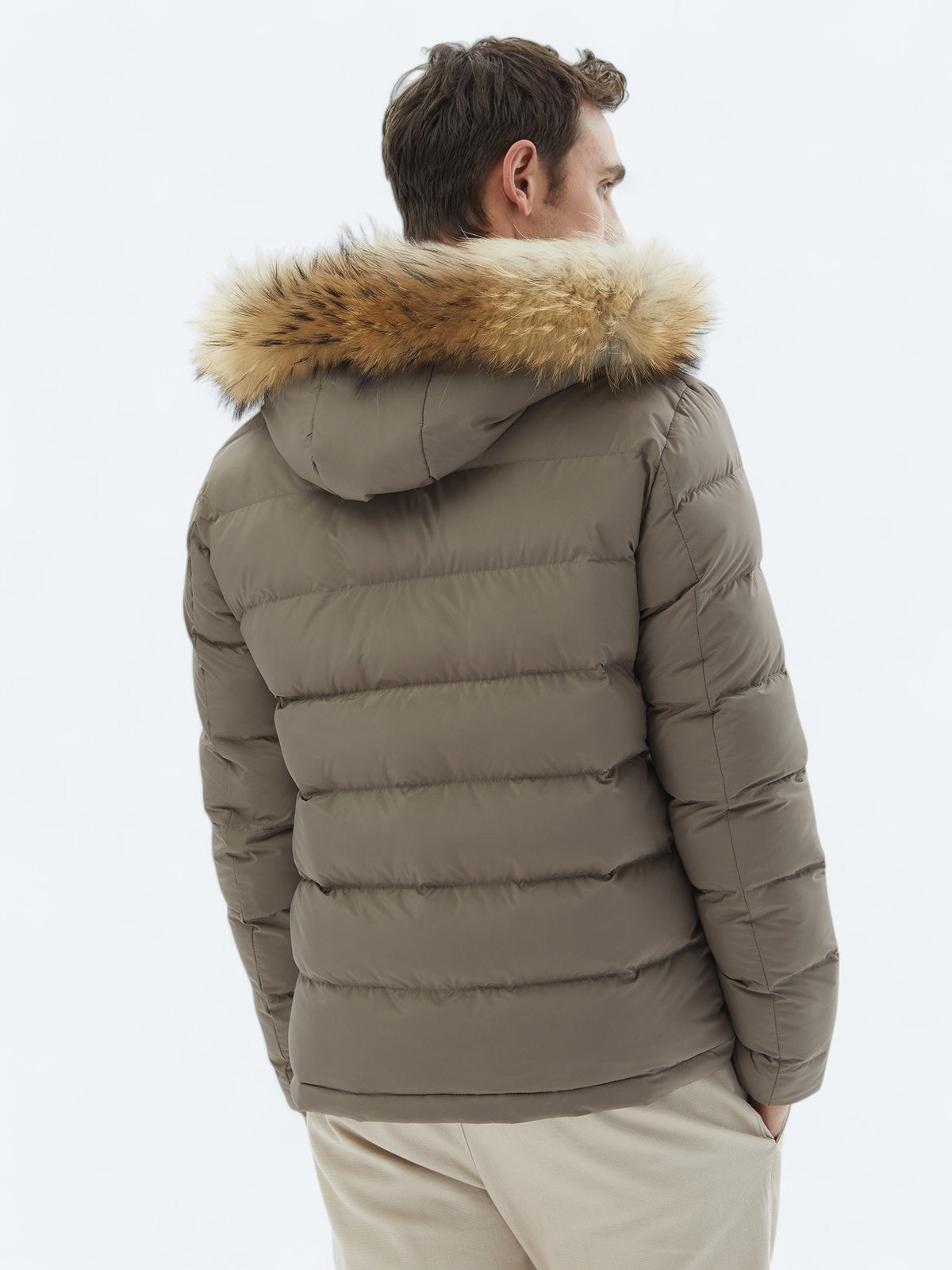 Vizon Regular Fit Kapüşonlu Casual Dokuma Mont