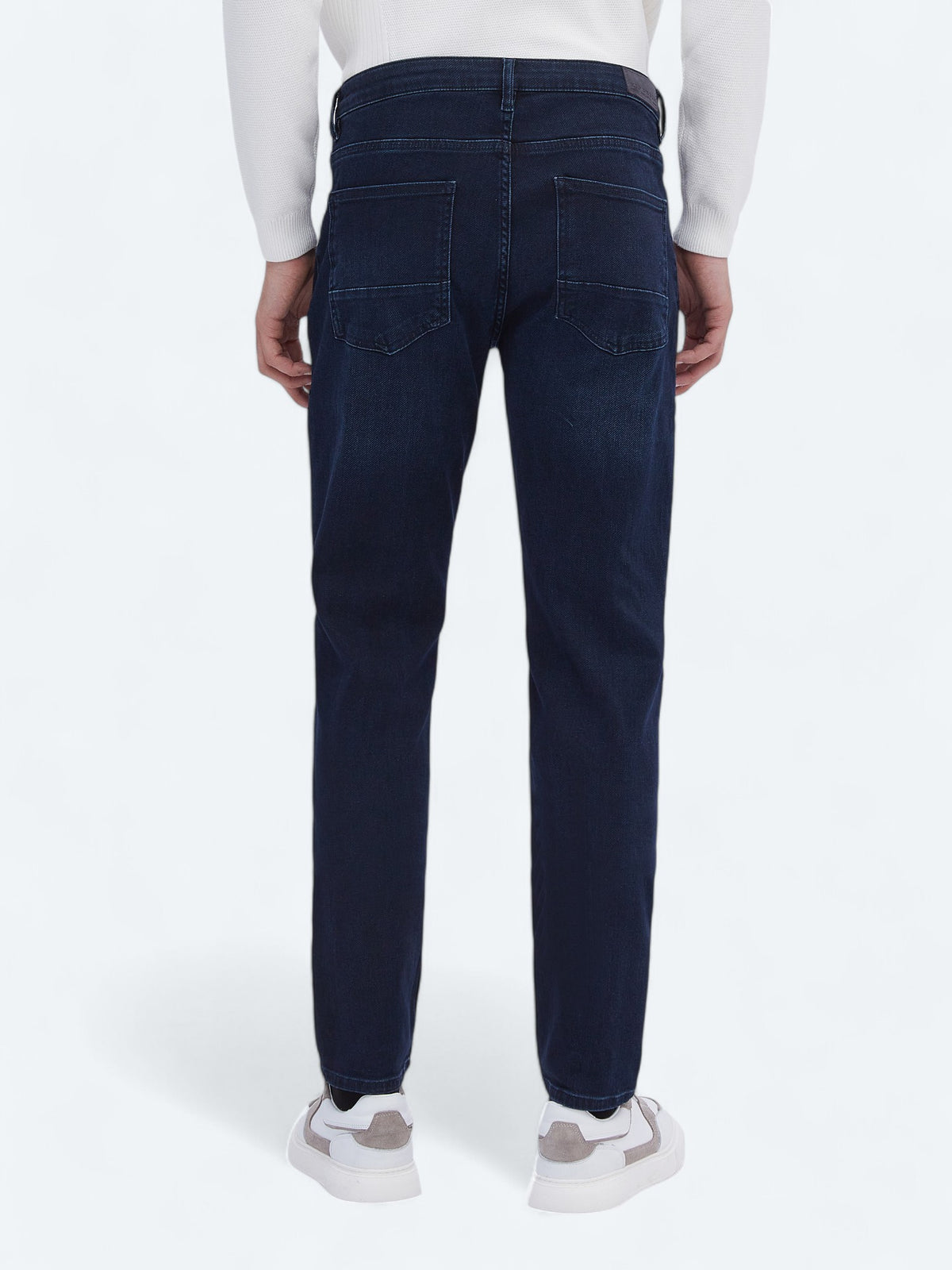 Lacivert Slim Fit Denim Pamuk Karışımlı Pantolon