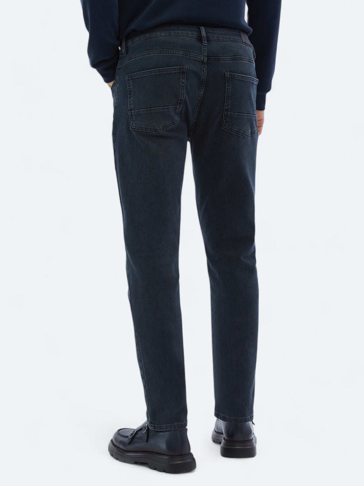 Lacivert Slim Fit Denim Pamuk Karışımlı Pantolon