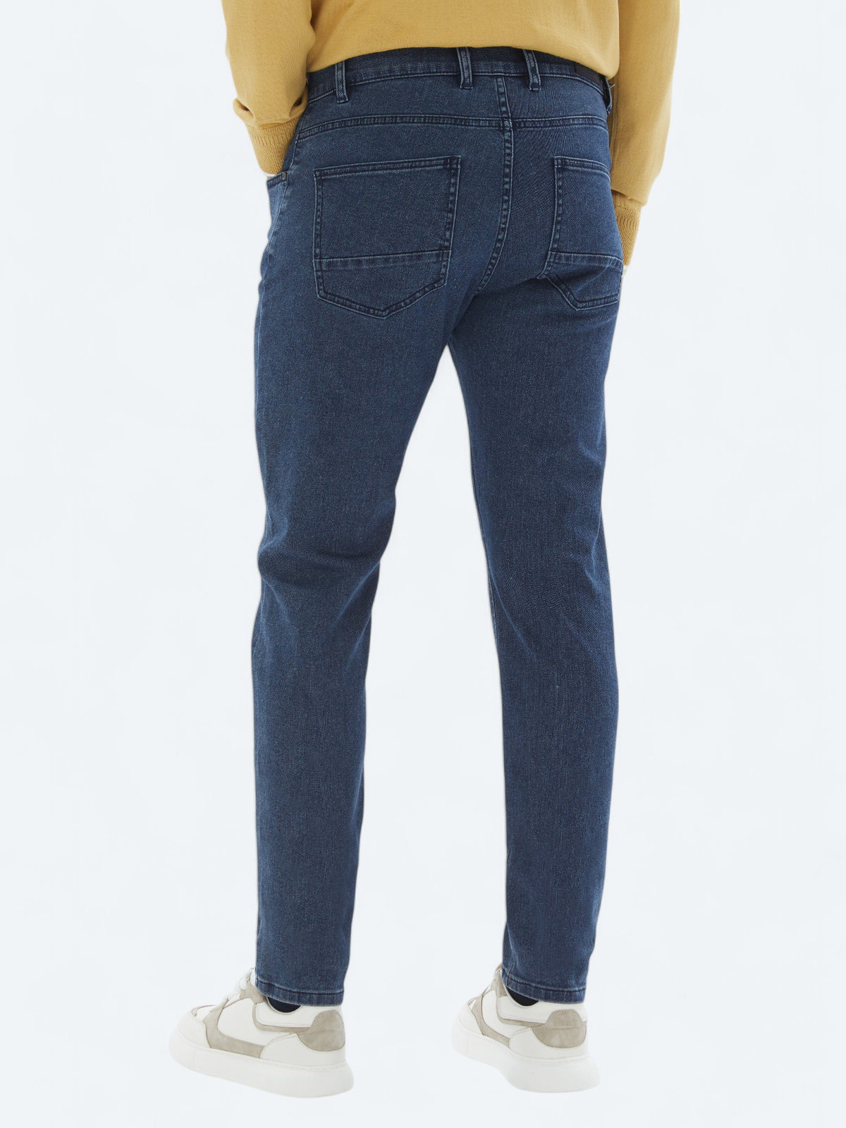 Lacivert Slim Fit Denim Pamuk Karışımlı Pantolon