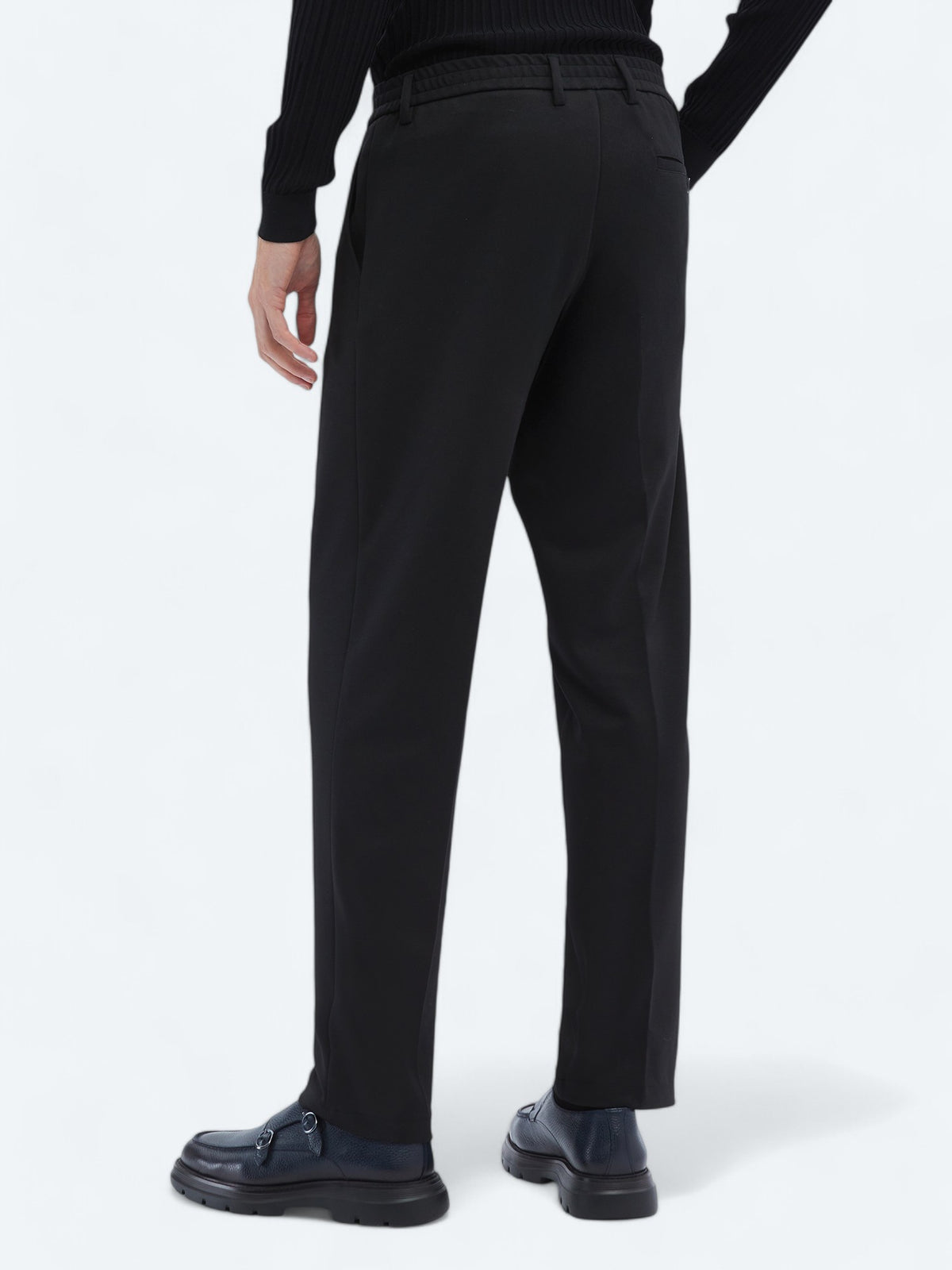 Siyah Örme Carrot Fit Casual Pantolon