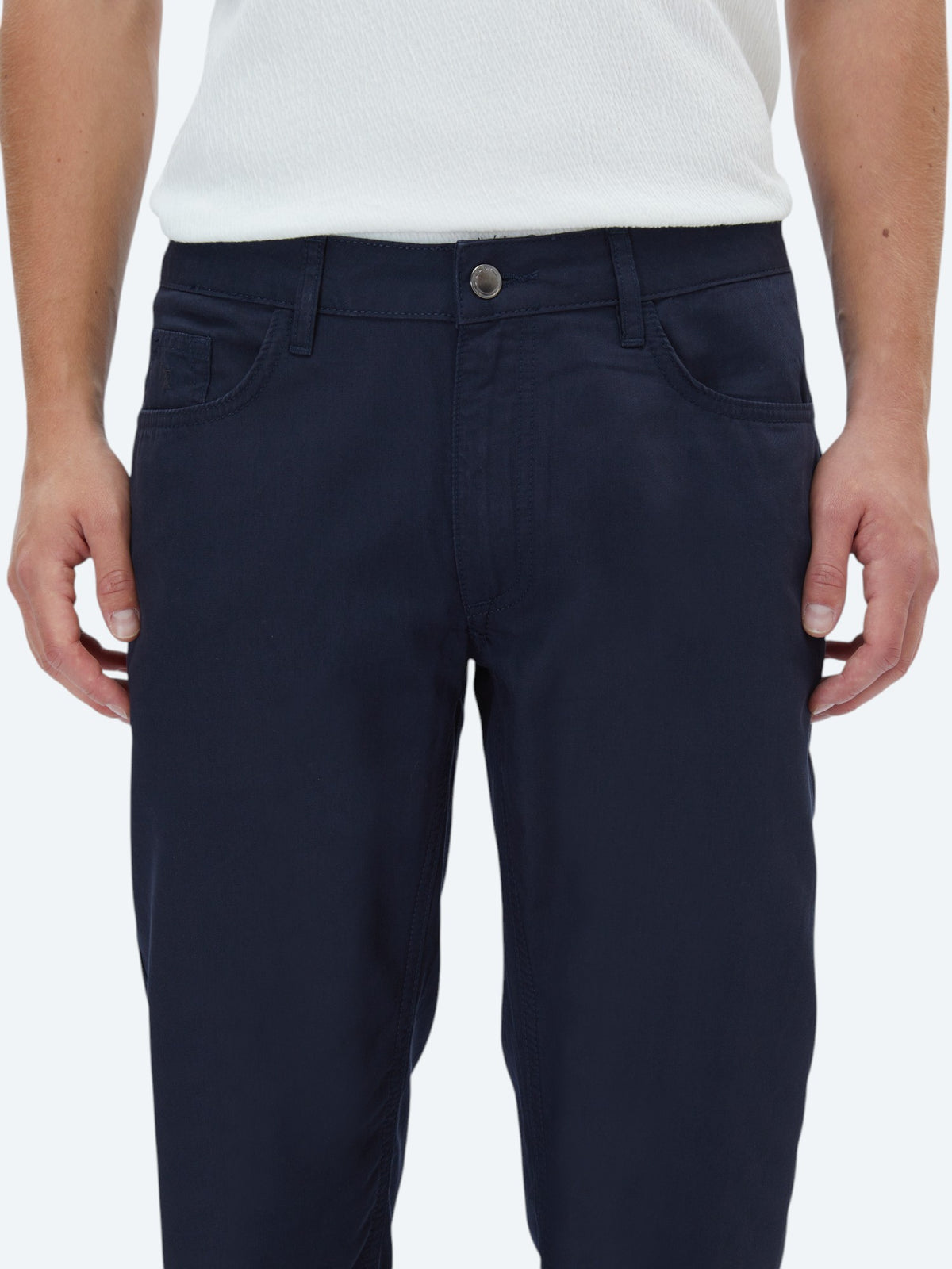 Lacivert Denim Slim Fit Casual Pamuk Karışımlı Pantolon